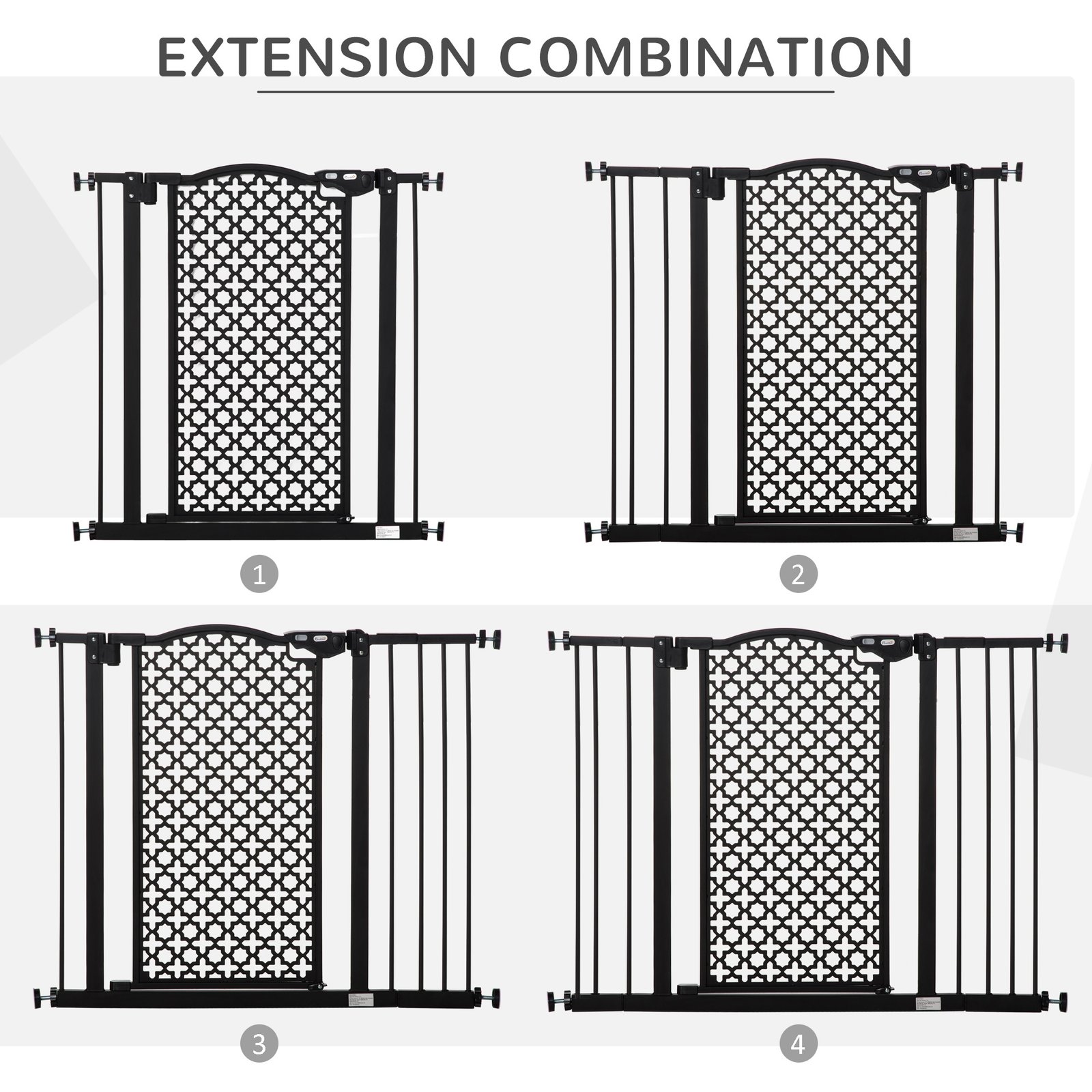 74-105cm Pet Safety Gate Stair Barrier, with Auto Close, Double Locking - Black - Image 7