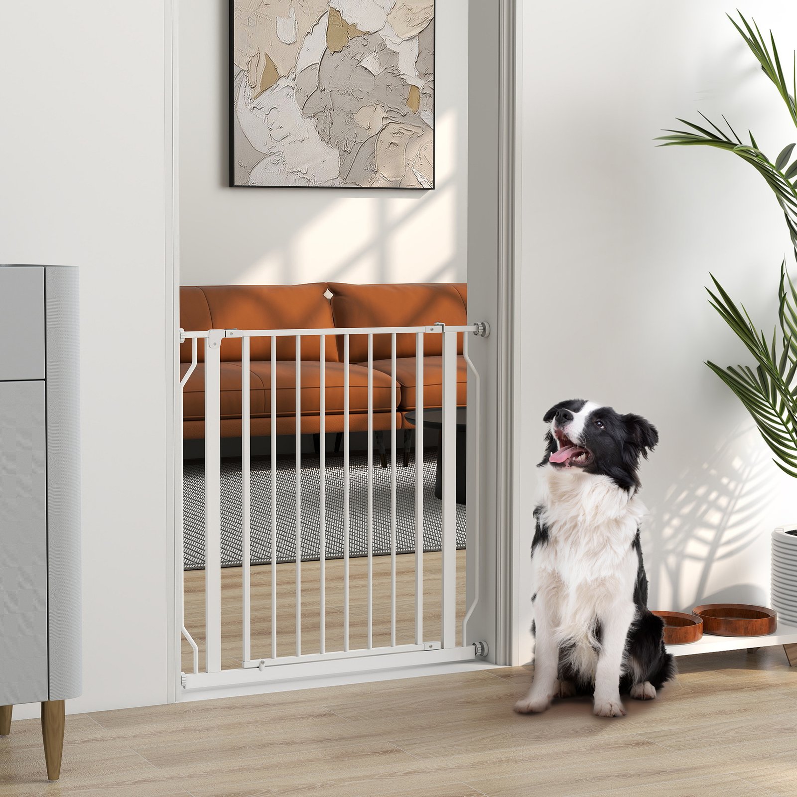Extra Wide Dog Gate, with Door Pressure, for Doorways, Hallways, Staircases - White - Image 9