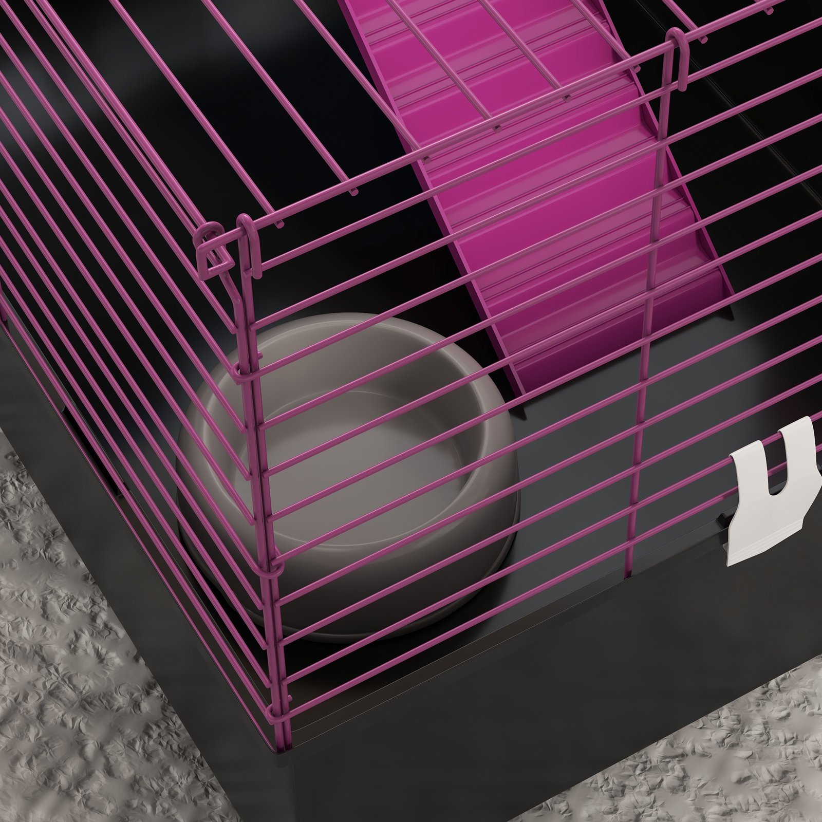 Chinchillas Small Rabbit Guinea Pig Small Animal Cage, Pet Playhouse, with Platform, Ramp, 71 x 46 x 47cm
