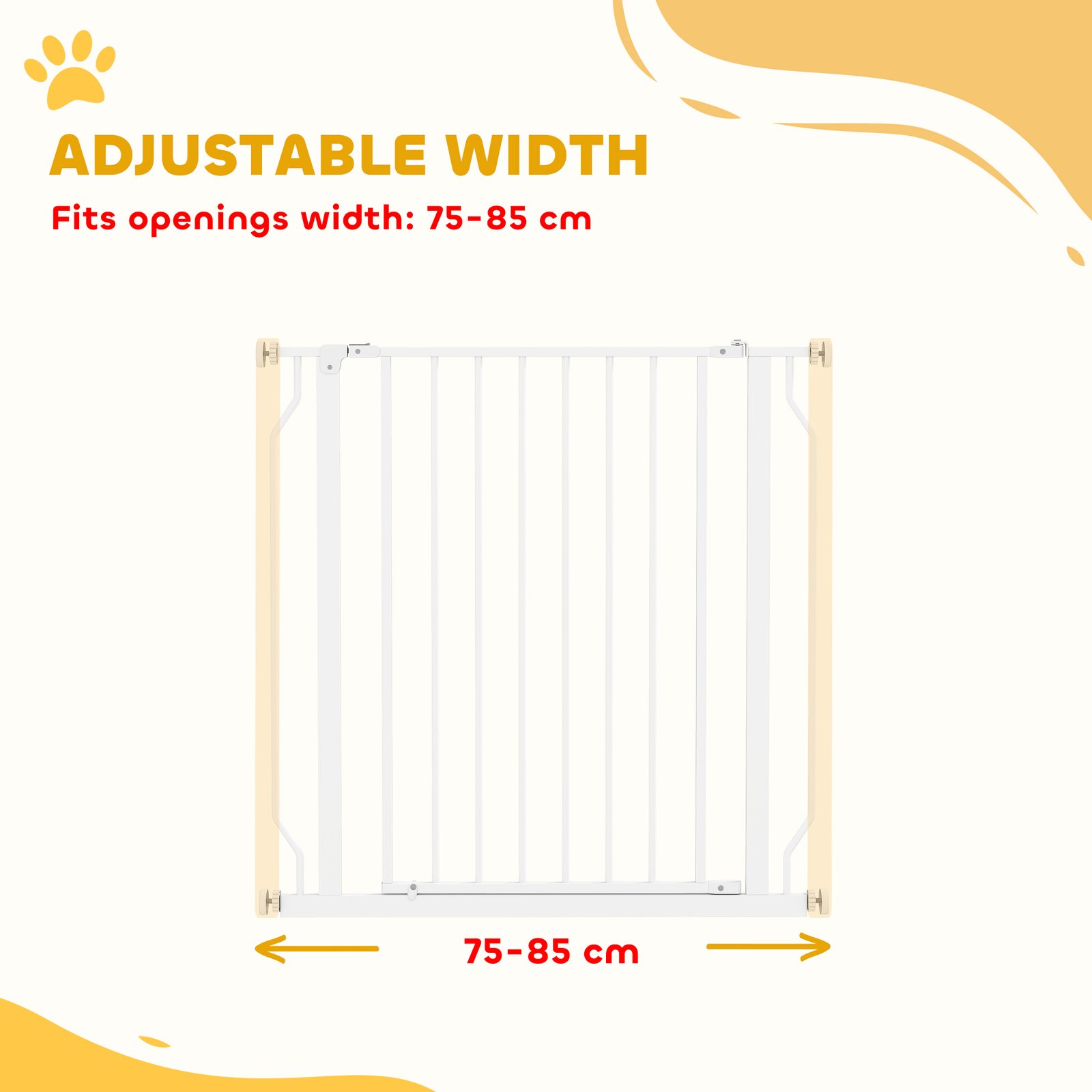 Extra Wide Dog Gate, with Door Pressure, for Doorways, Hallways, Staircases - White - Image 4