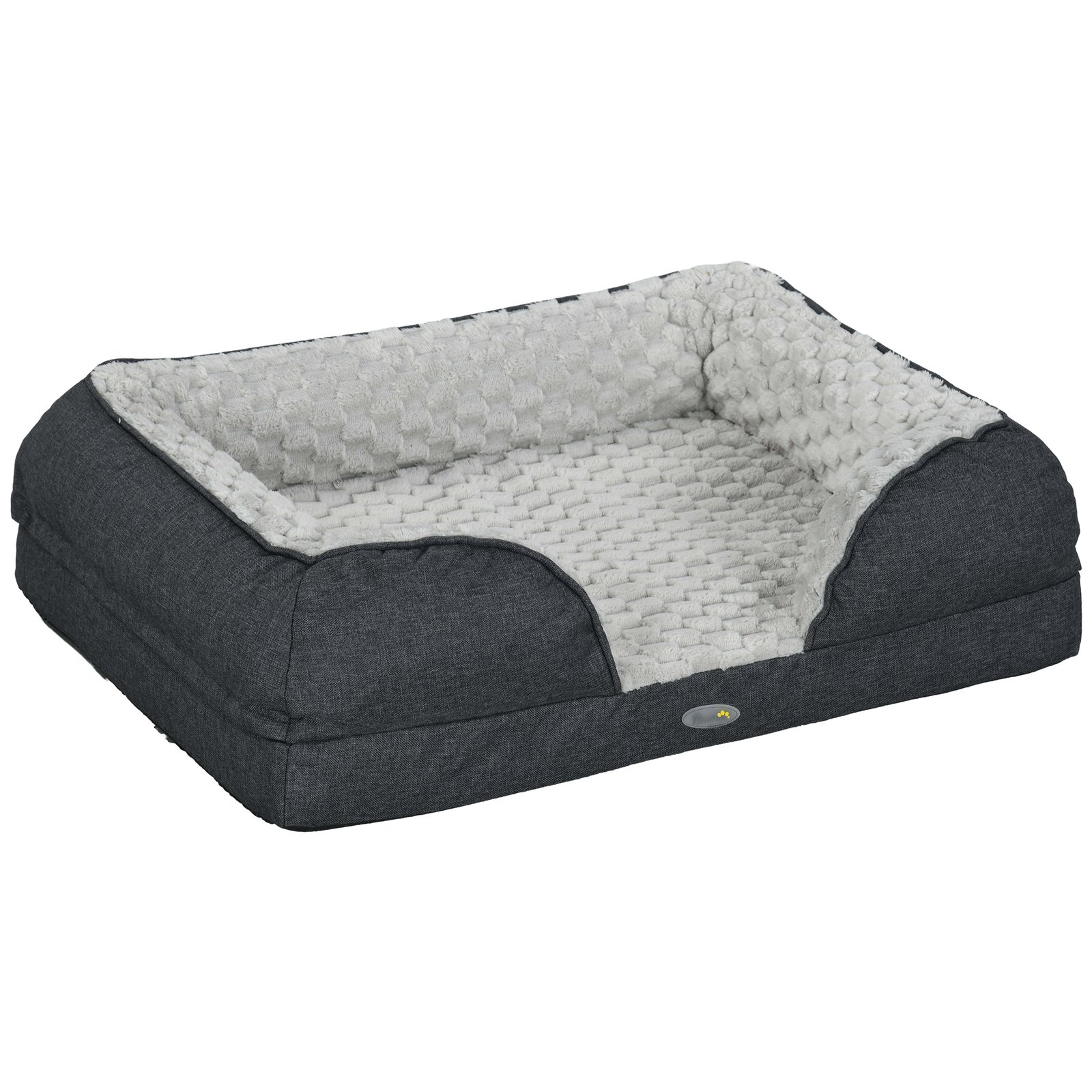 Calming Dog Bed Pet Mattress w/ Removable Cover, Anti-Slip Bottom, for Small Dogs, 70L x 50W x 18Hcm - Charcoal Grey