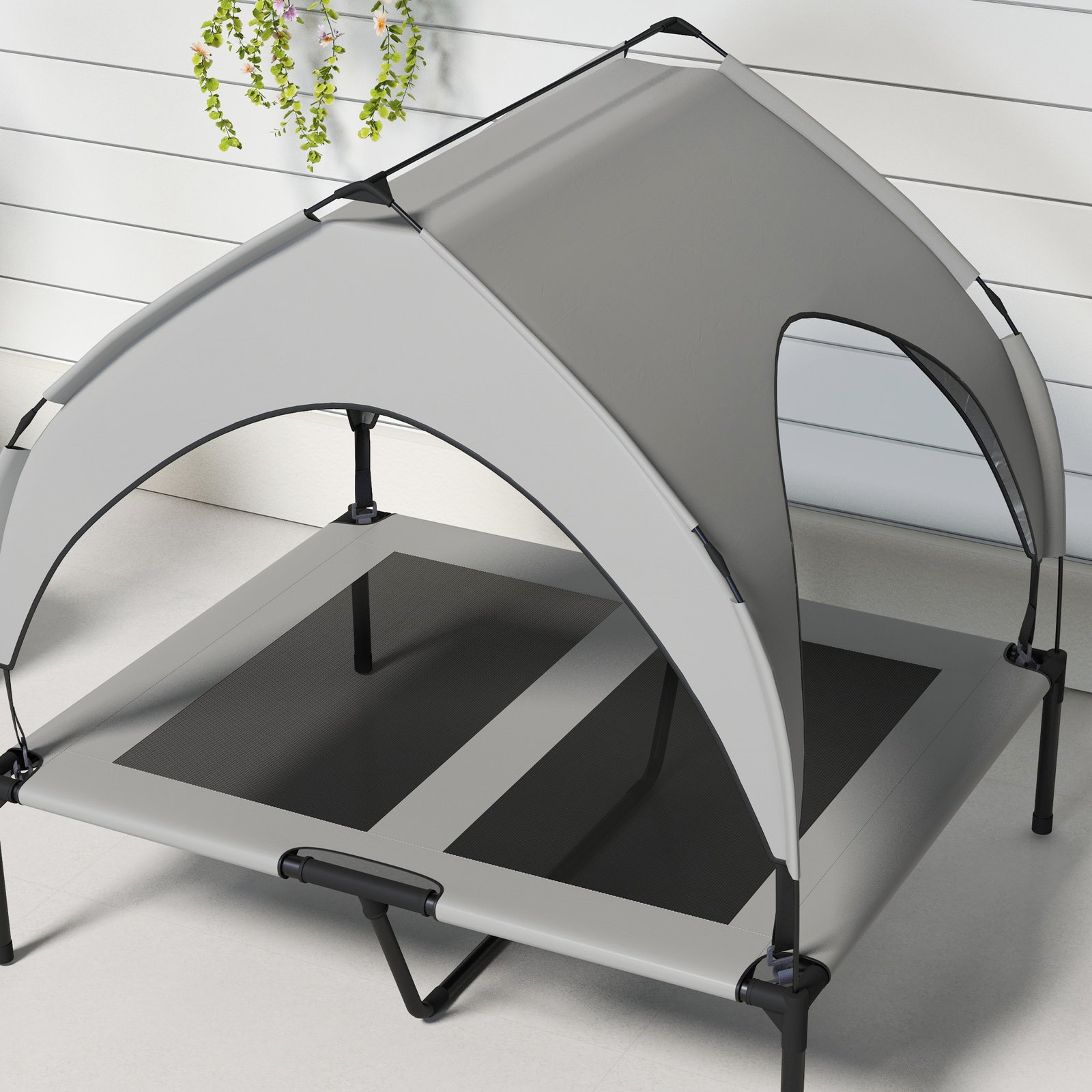 Cooling Raised Pet Bed w/ Washable Breathable Mesh, for Medium, Large Dogs, 91 x 76 x 89cm - Light Grey