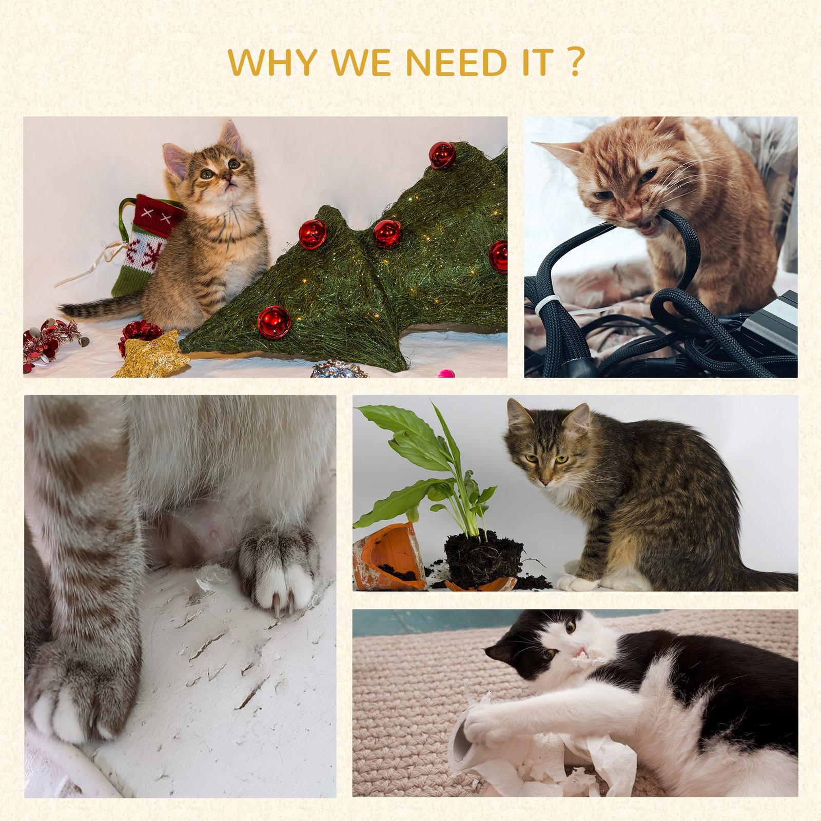 104 cm Cat Tree, Cat Condo Tree Tower, Cat Activity Centre with Scratching Posts, Plush Perches, Hanging Ball - Grey
