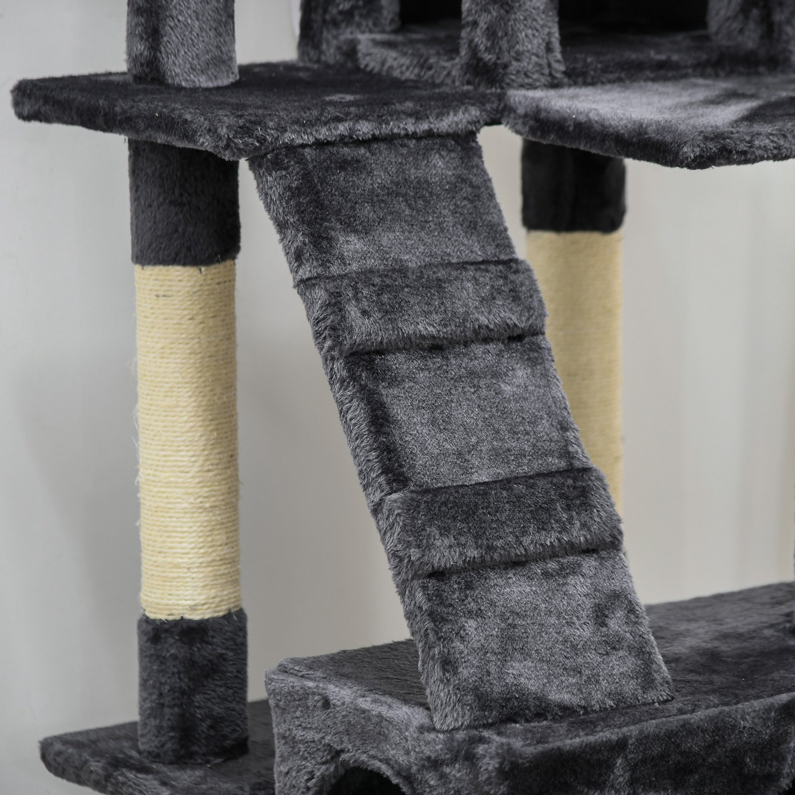 173cm Cat Tree Scratching House, Activity Play Centre, Charcoal Grey