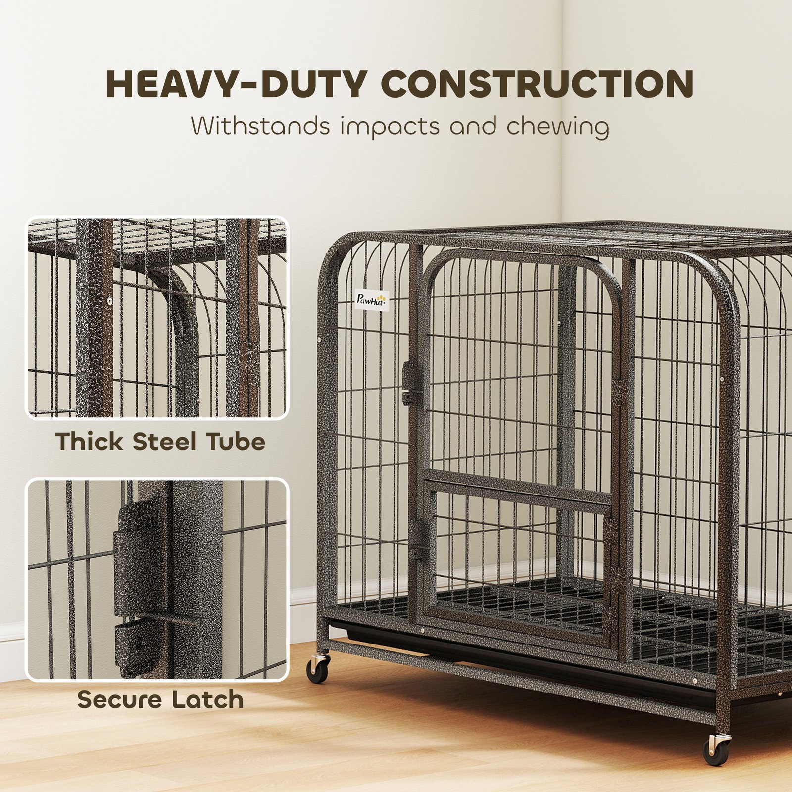 Heavy Duty Dog Crate,93 x 58 x 76 cm, Large Dog Cage for Small to Medium Breeds - Image 4