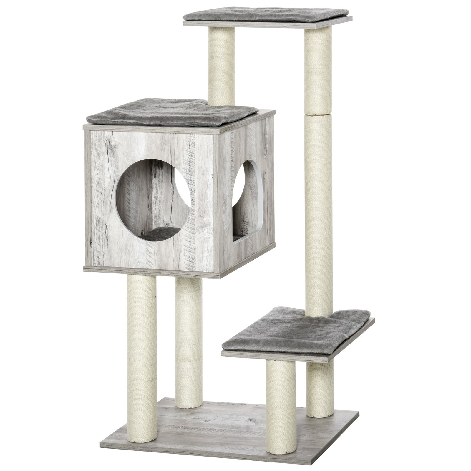 Cat Tree for Indoor Large Cats 113cm Kitten Tower Condo Jute Scratching Post Kitten Play House Activity Center Furniture