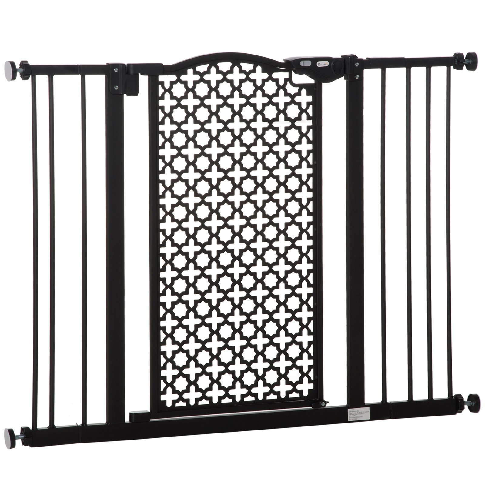 74-105cm Pet Safety Gate Stair Barrier, with Auto Close, Double Locking - Black