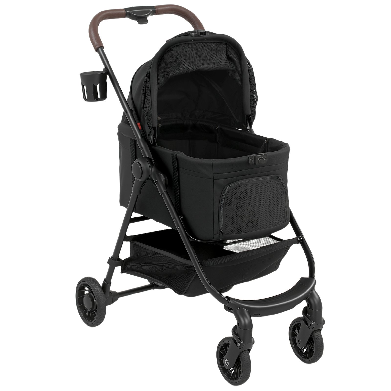 Dog Stroller, 3 in 1 Foldable Pet Stroller for Small Puppy Cat with Detachable Travel Carrier, Storage Basket, Black