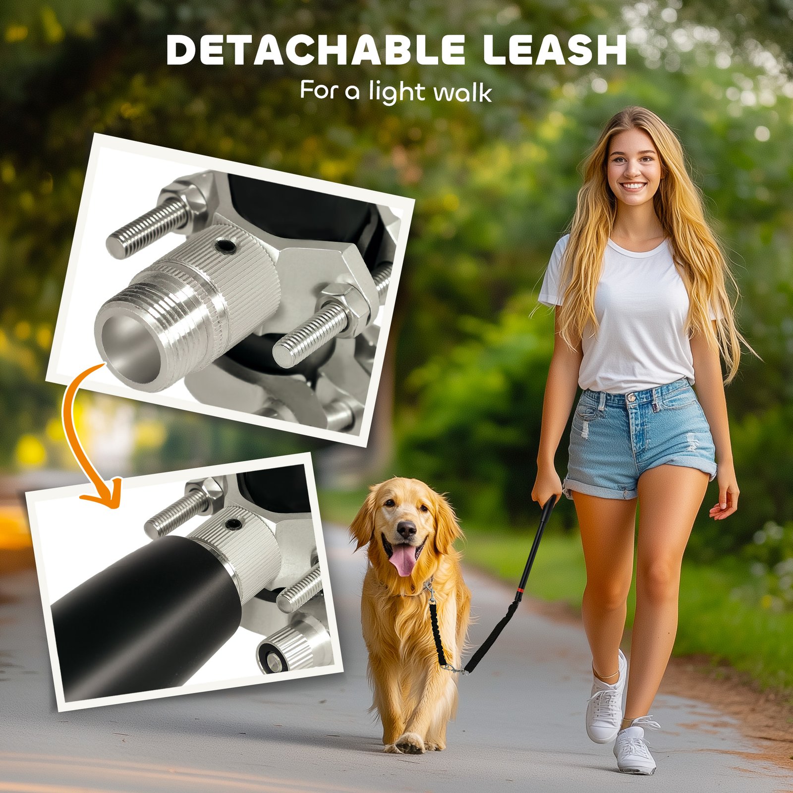 Dog Lead for Bicycle, Dog Leash for Cycling, Training, Jogging, Black - Image 6