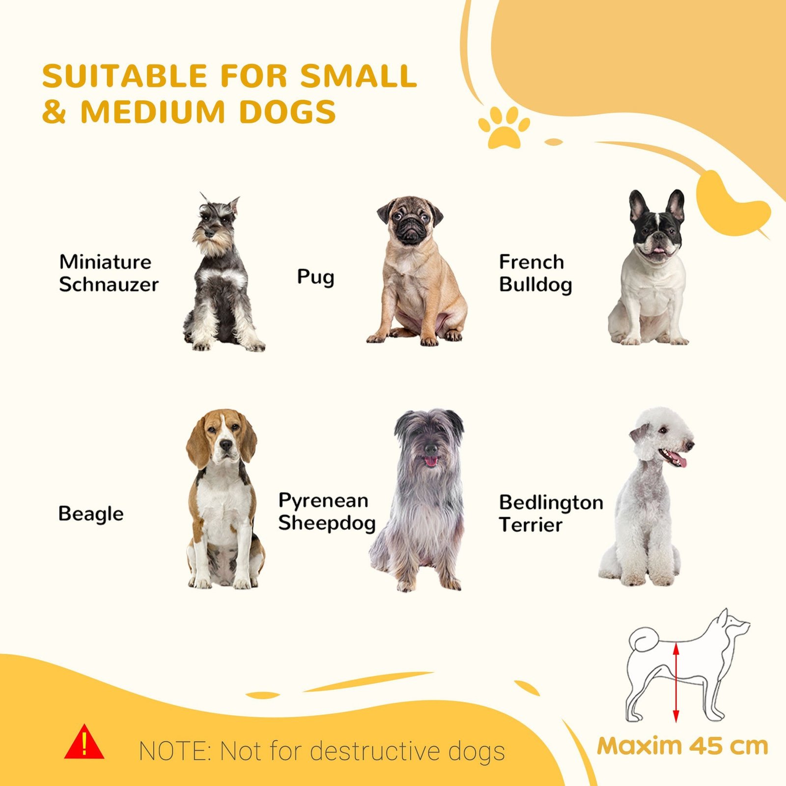 Freestanding Dog Gate, Foldable Pet Fence, Indoor Wood Barrier, Stair Gate with Support Feet, for Doorway, Hallway, Small and Medium Dogs, 69H x 104-180 cm, Natural Wood Finish