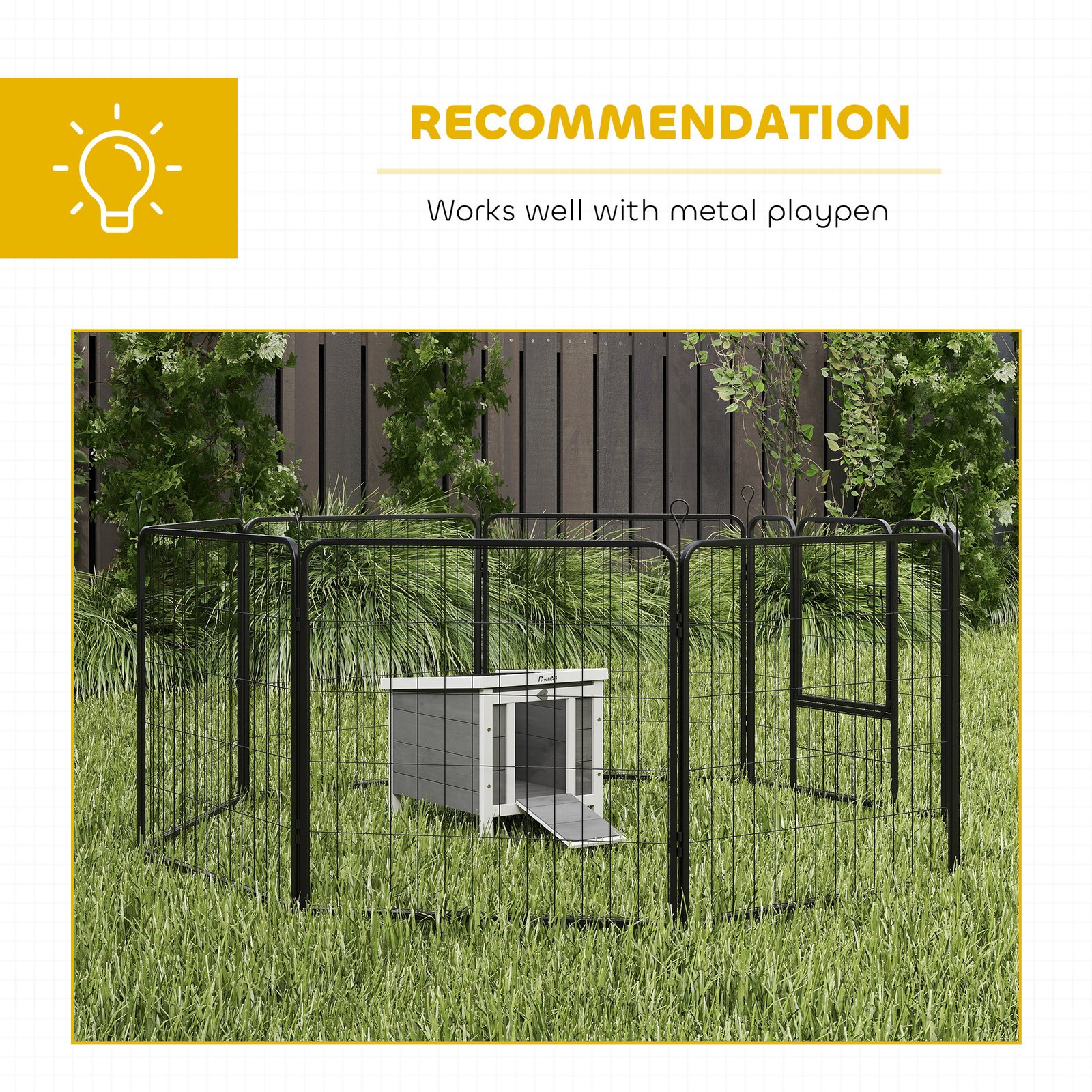 Wooden Rabbit Hutch Outdoor, Guinea Pig Hutch, Rabbit Hideaway, Cat House, Bunny Cage Small Animal House with Openable Roof, 51 x 42 x 43 cm, Grey