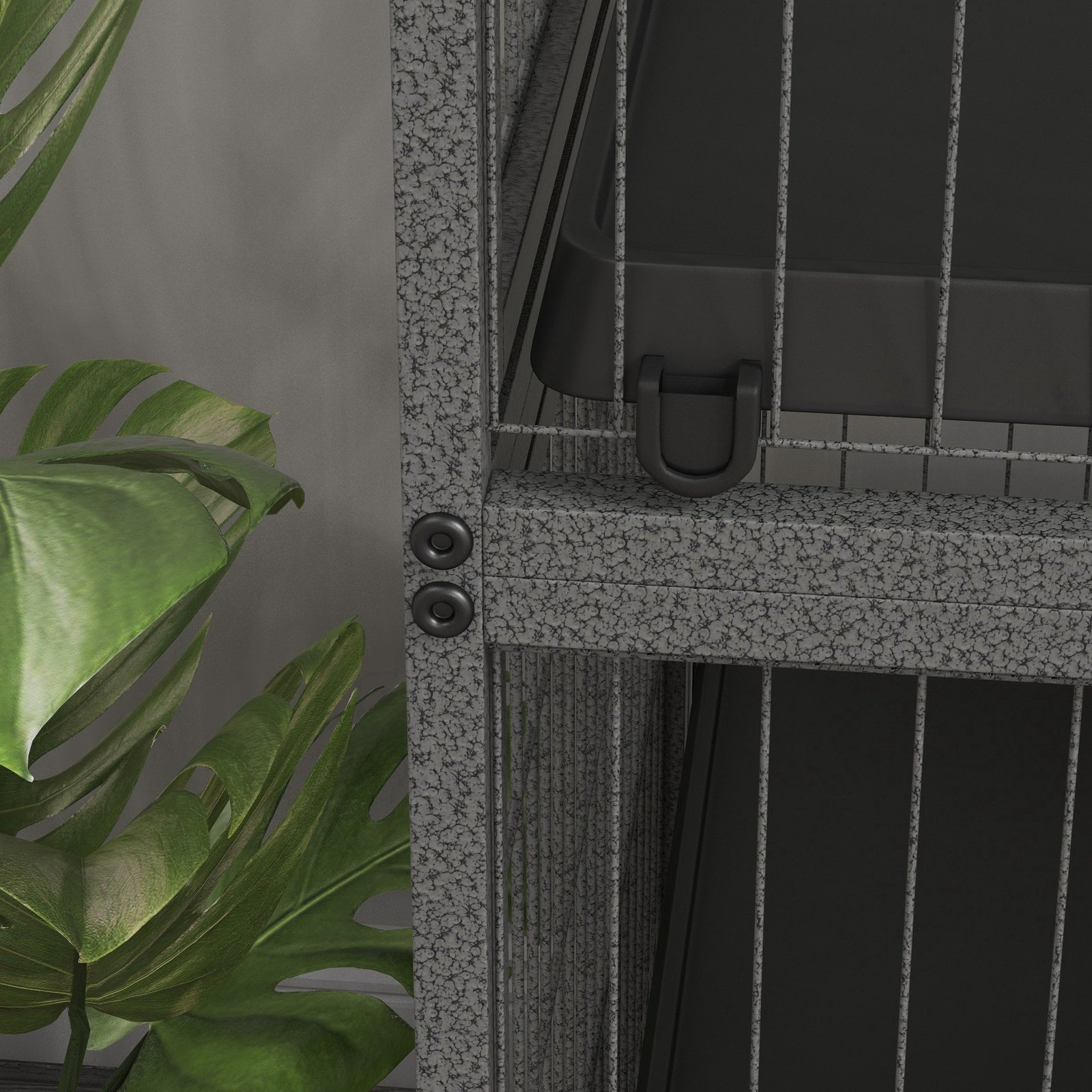 Small Animal Cage for Chinchilla Ferret Kitten on Wheels with Hammock Removable Tray, Grey - Image 8