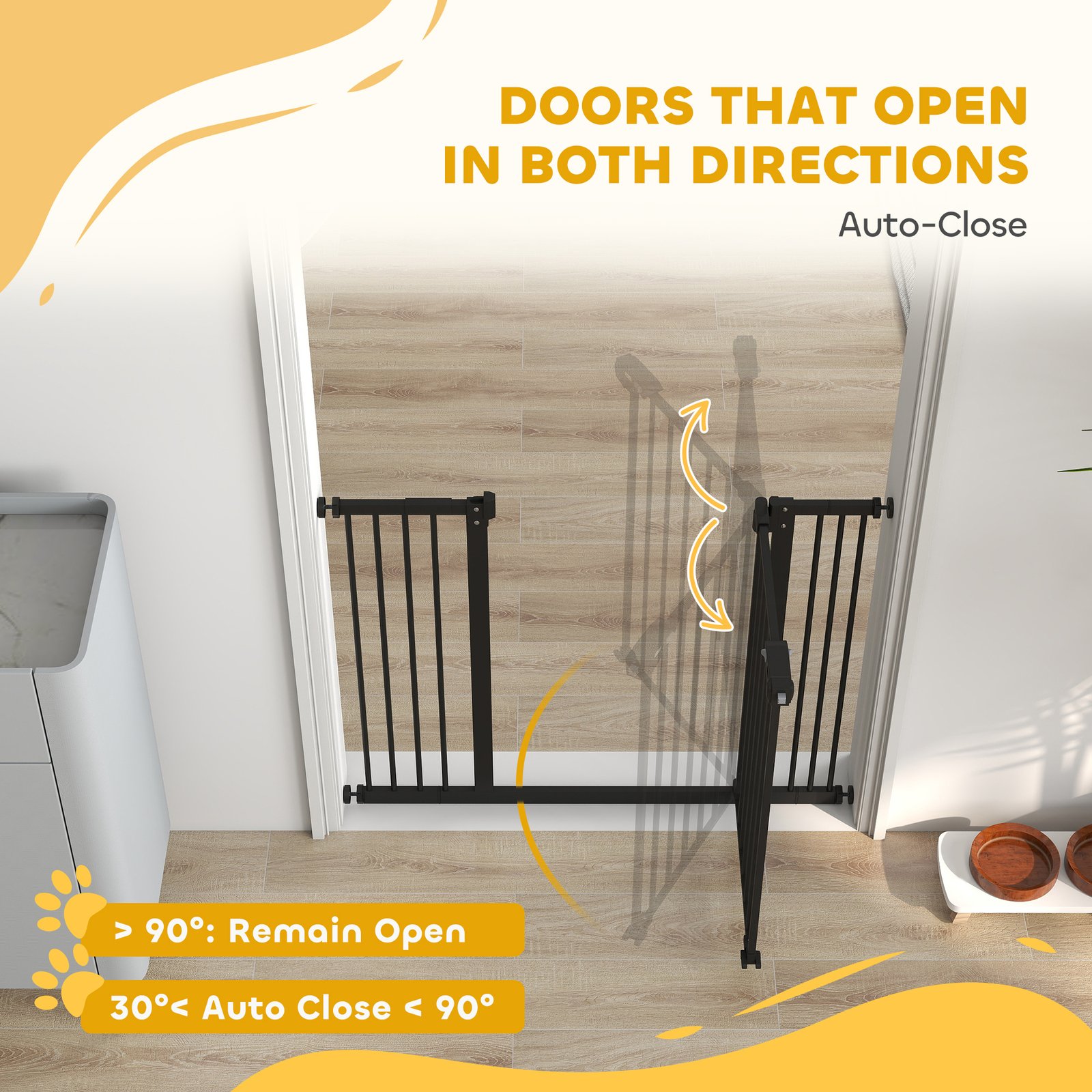 Adjustable Safety Gate w/ Two Extensions, Four Adjustable Screws, Black - Image 5