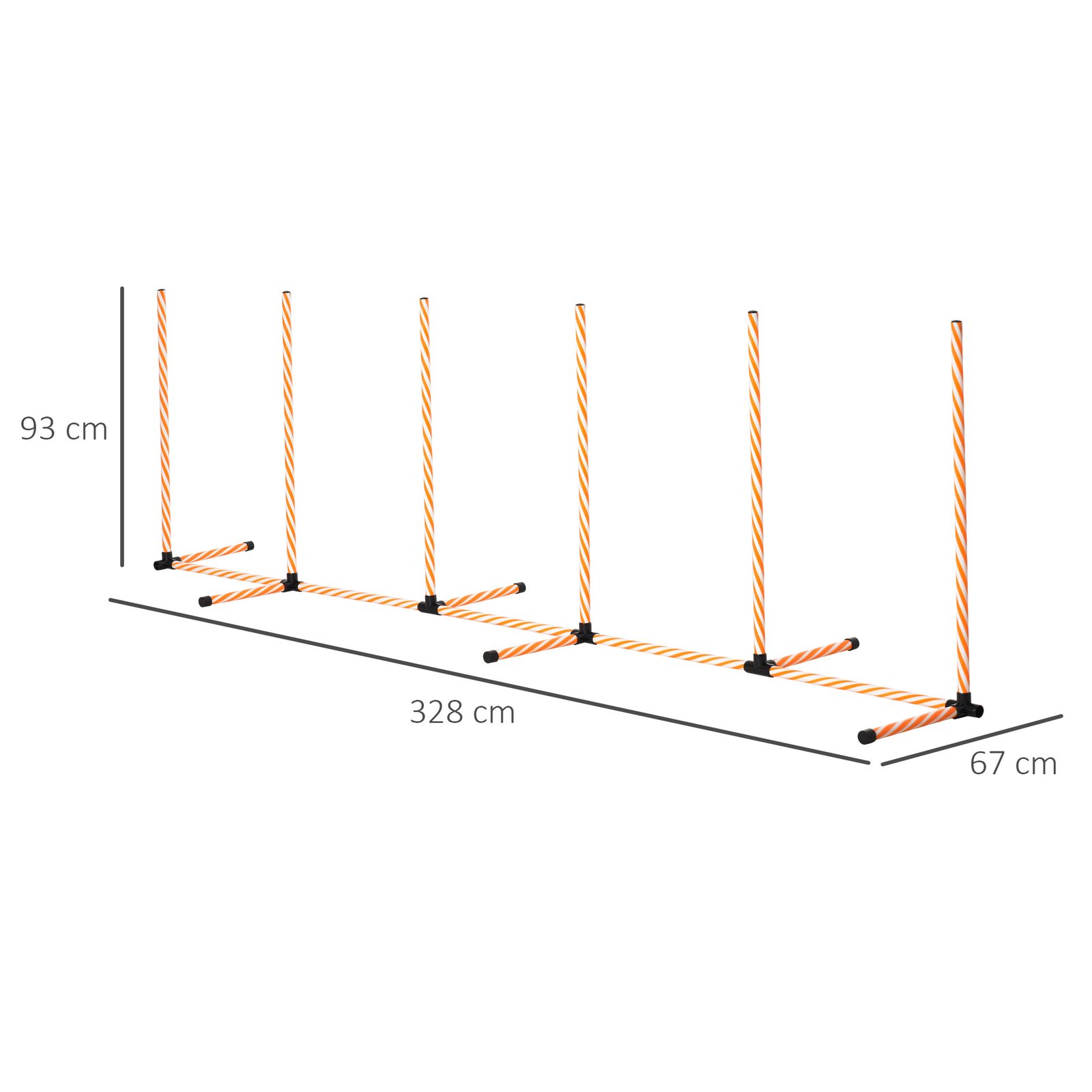 Dog Agility Equipment Pet Outdoor Training Play Run Obstacle w/ 6 Weaves Poles Whistle Carrying Bag - Image 3