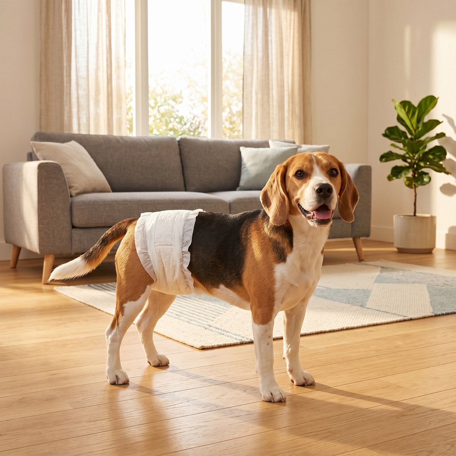 Dog Diapers Super Absorbent Leak-Proof Dog Nappies for Male Dogs Size L 62-80 cm Waist