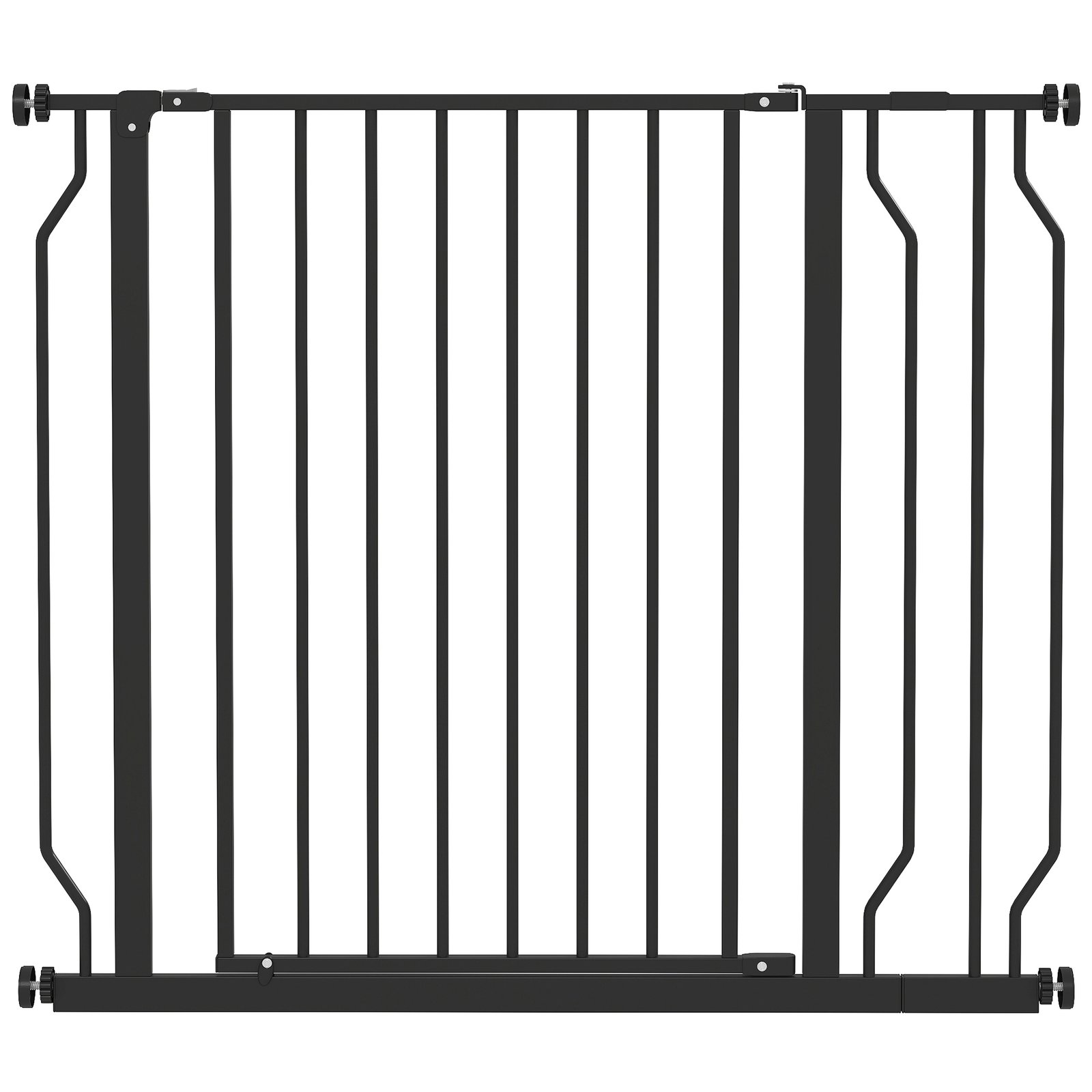 Wide Dog Safety Gate, with Door Pressure, for Doorways, Hallways, Staircases - Black