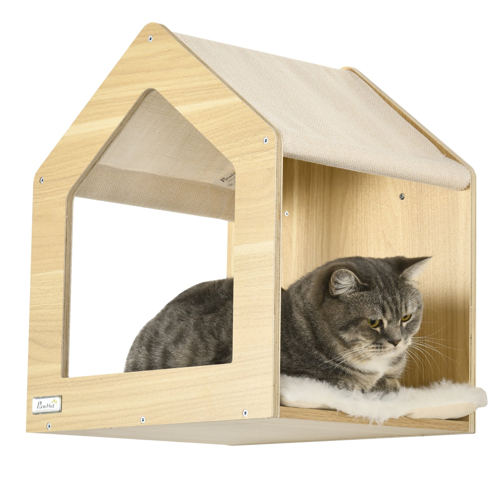 8 Piece Cat Shelves Set, with Cat House, Three Perches, Three Scratching Posts - Image 8