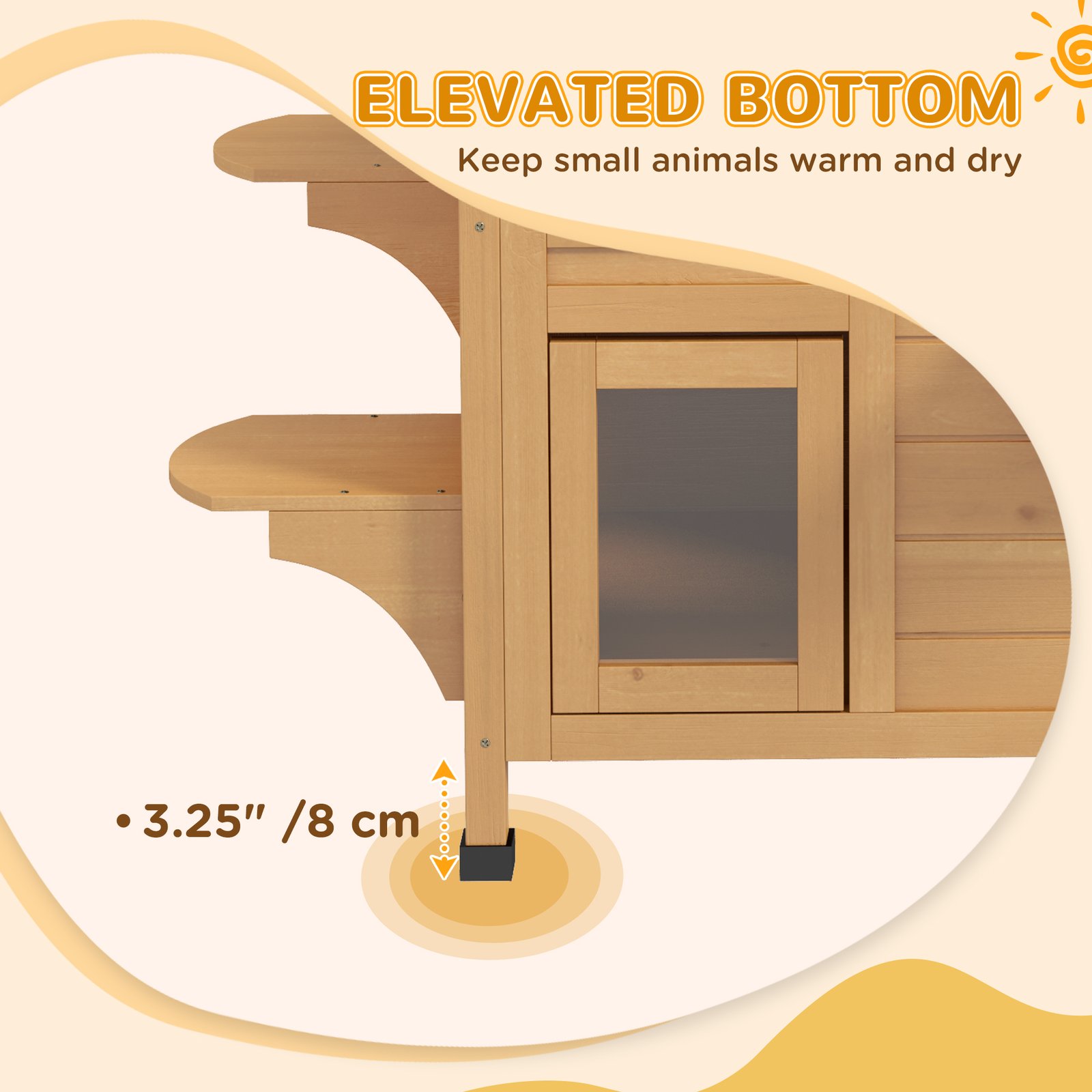  2-story Cat House Outdoor, Weatherproof Wooden Cat Enclosure with Openable Roof, Jumping Platforms, Natural Wood Finish