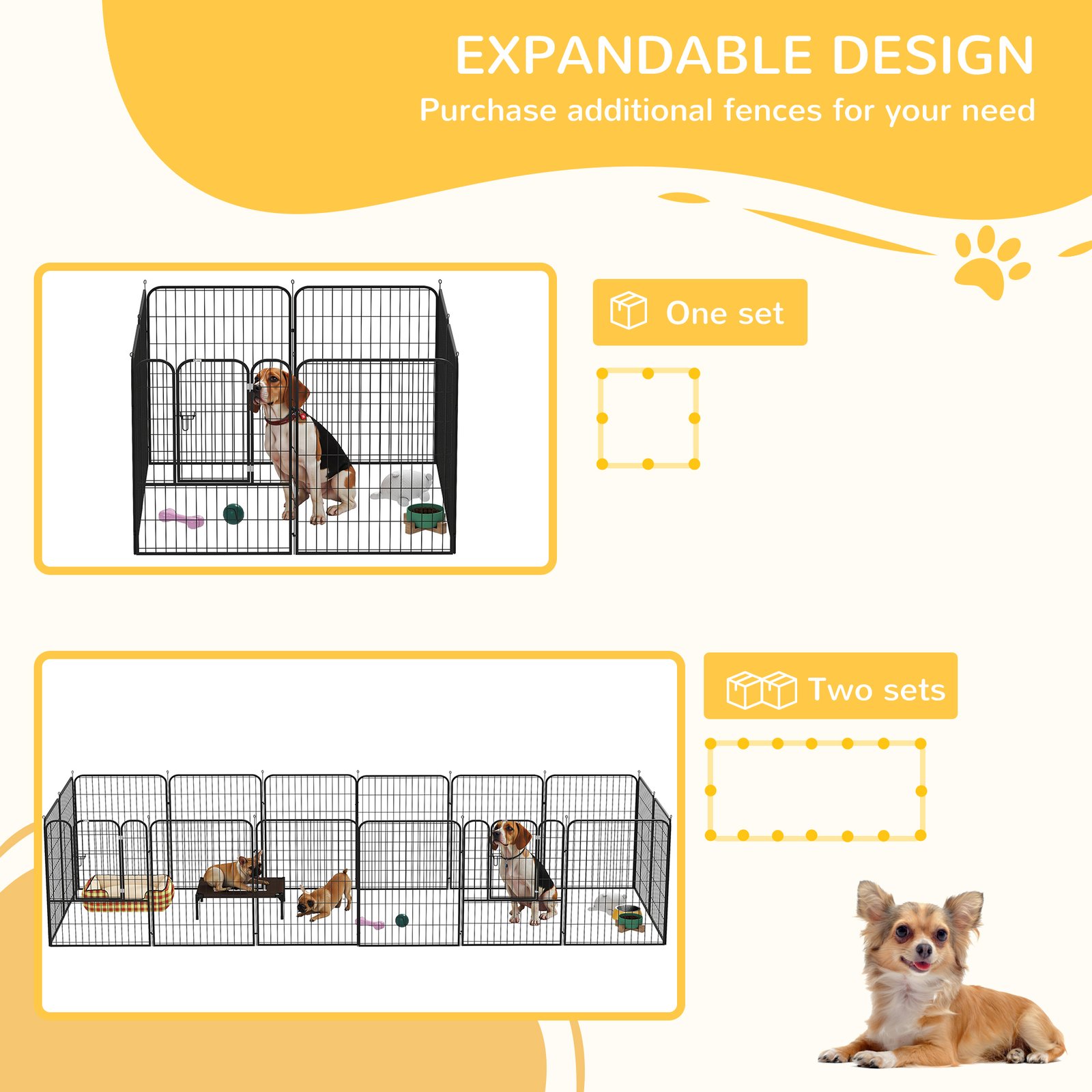 8 Panels Heavy Duty Puppy Playpen, for Large, Medium Dogs, Indoor and Outdoor Use - Black - Image 8