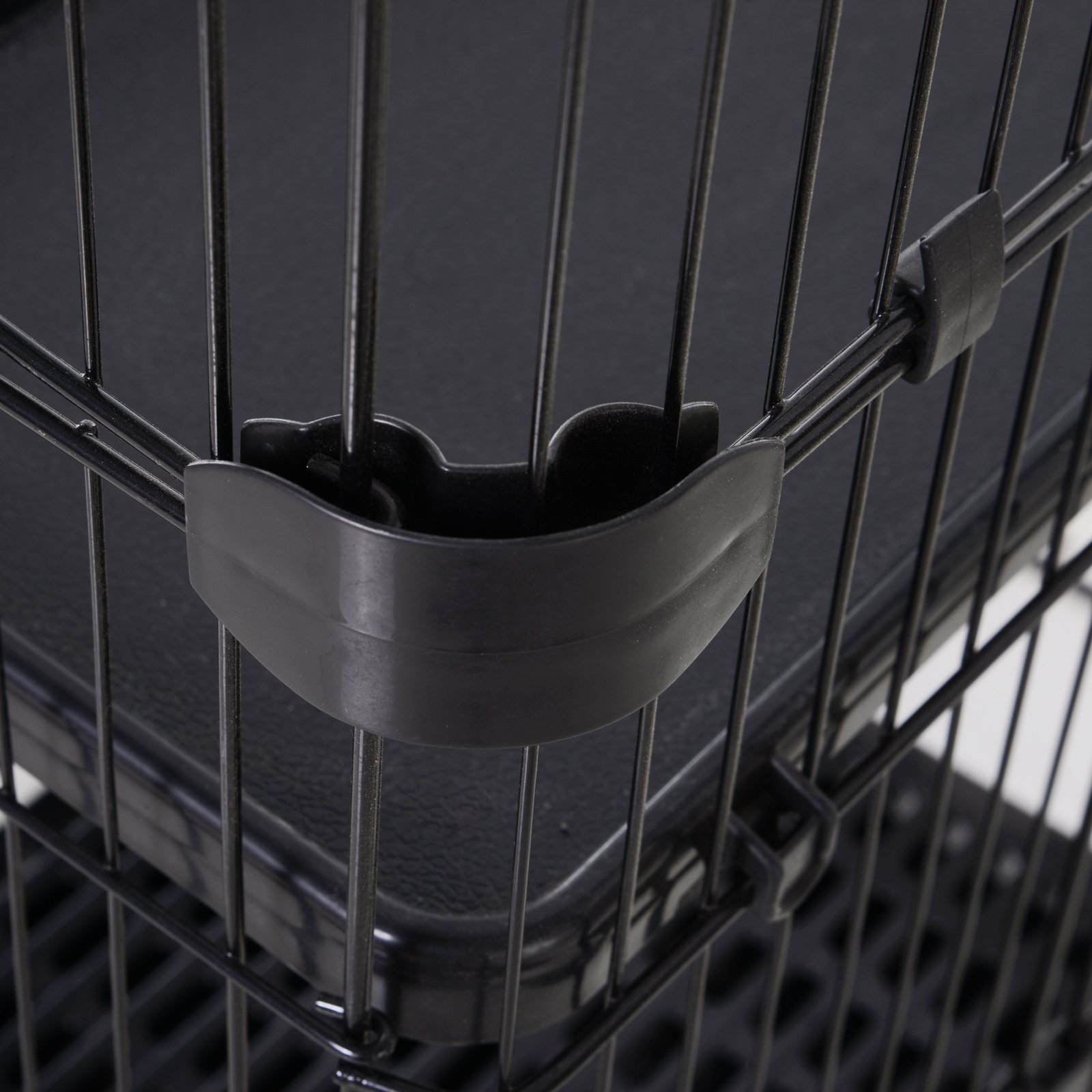 Four-Tier Small Animal Cage, for Bunnies, Ferrets, Chinchillas w/ Wheels, Tray - Black