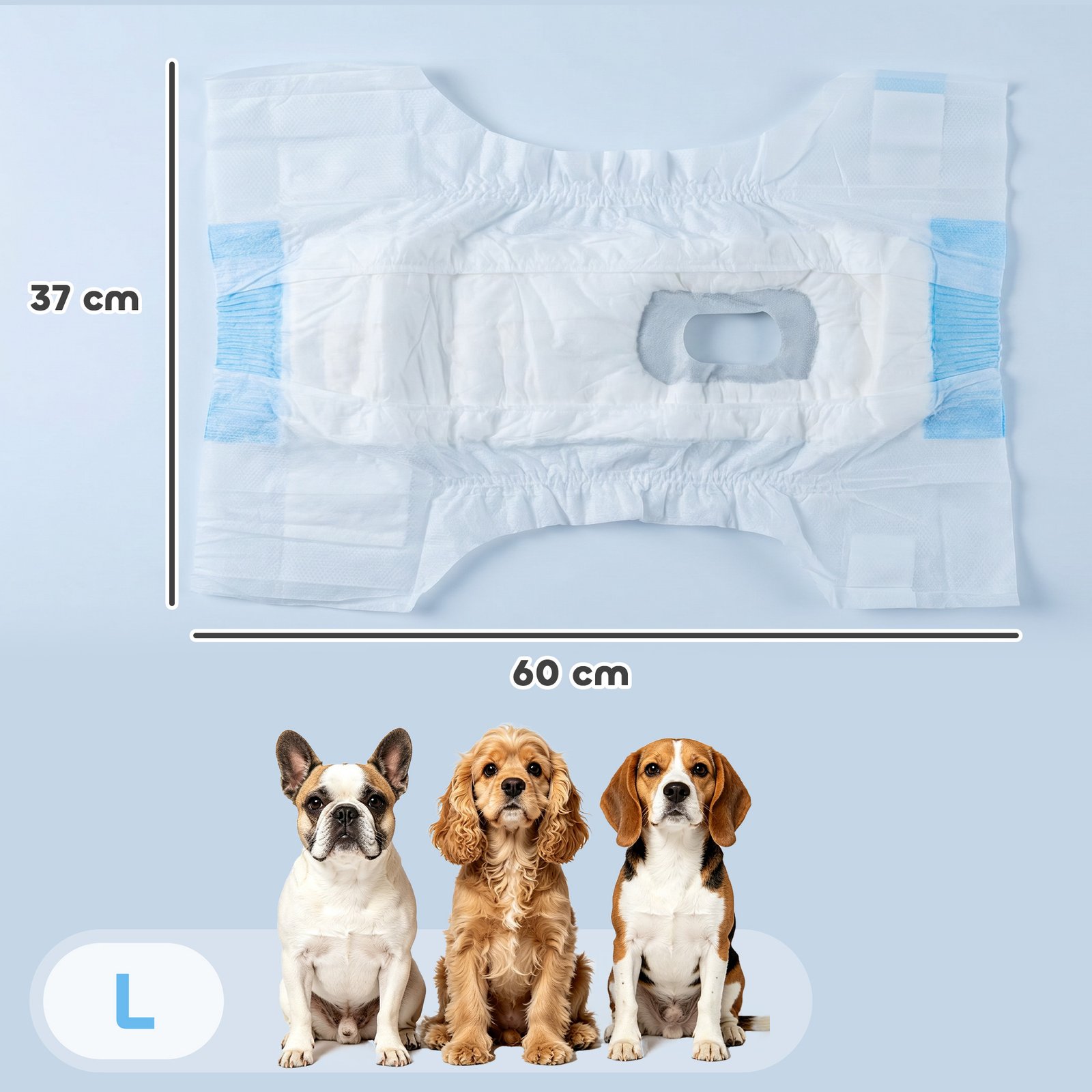 Disposable Dog Diapers Female for L Dogs Incontinence or Excitable Urination and Training 48 Count