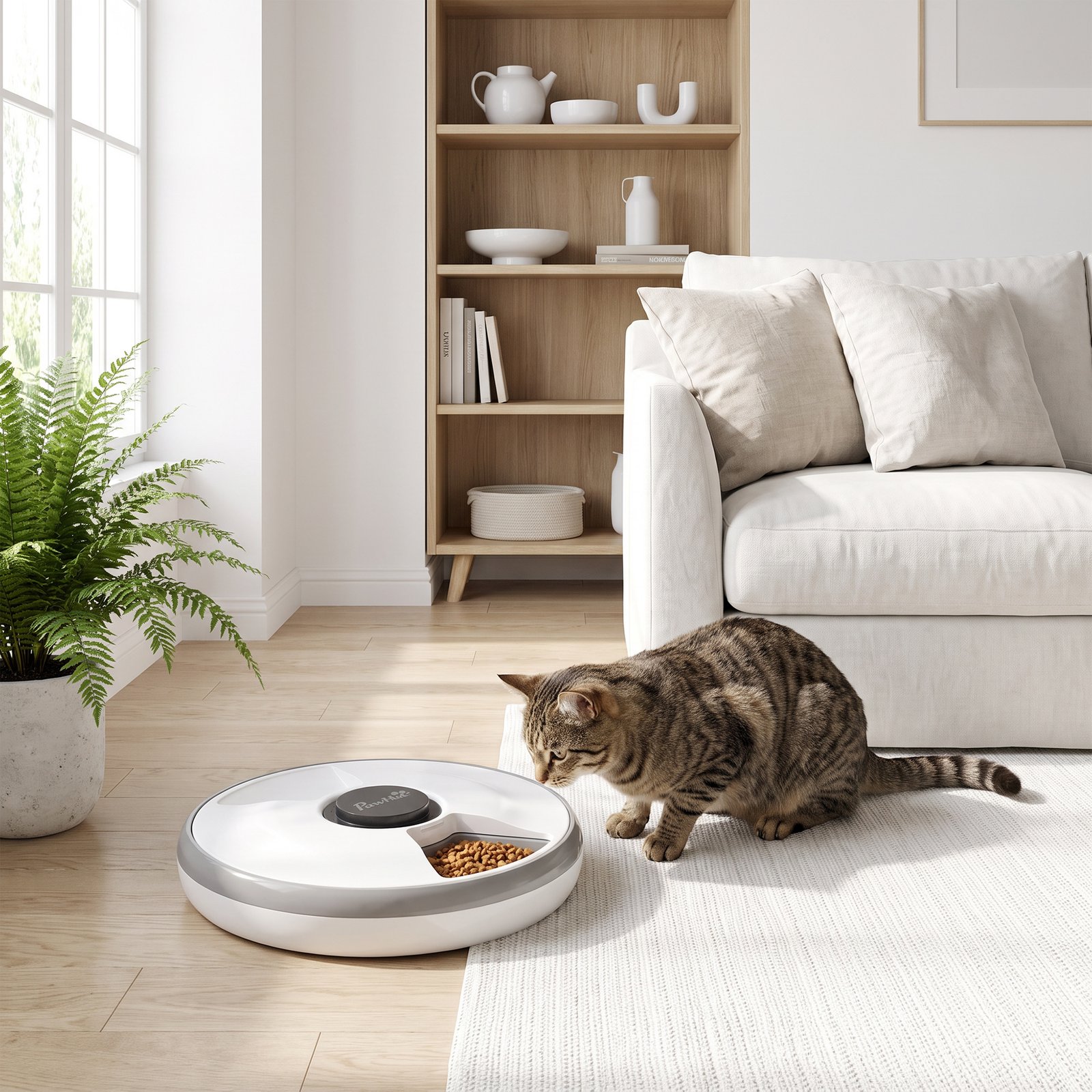 Automatic Cat Feeder Programmable Timer for Dry Wet Food Cat Food Dispenser with Ice Pack for 6 Meals