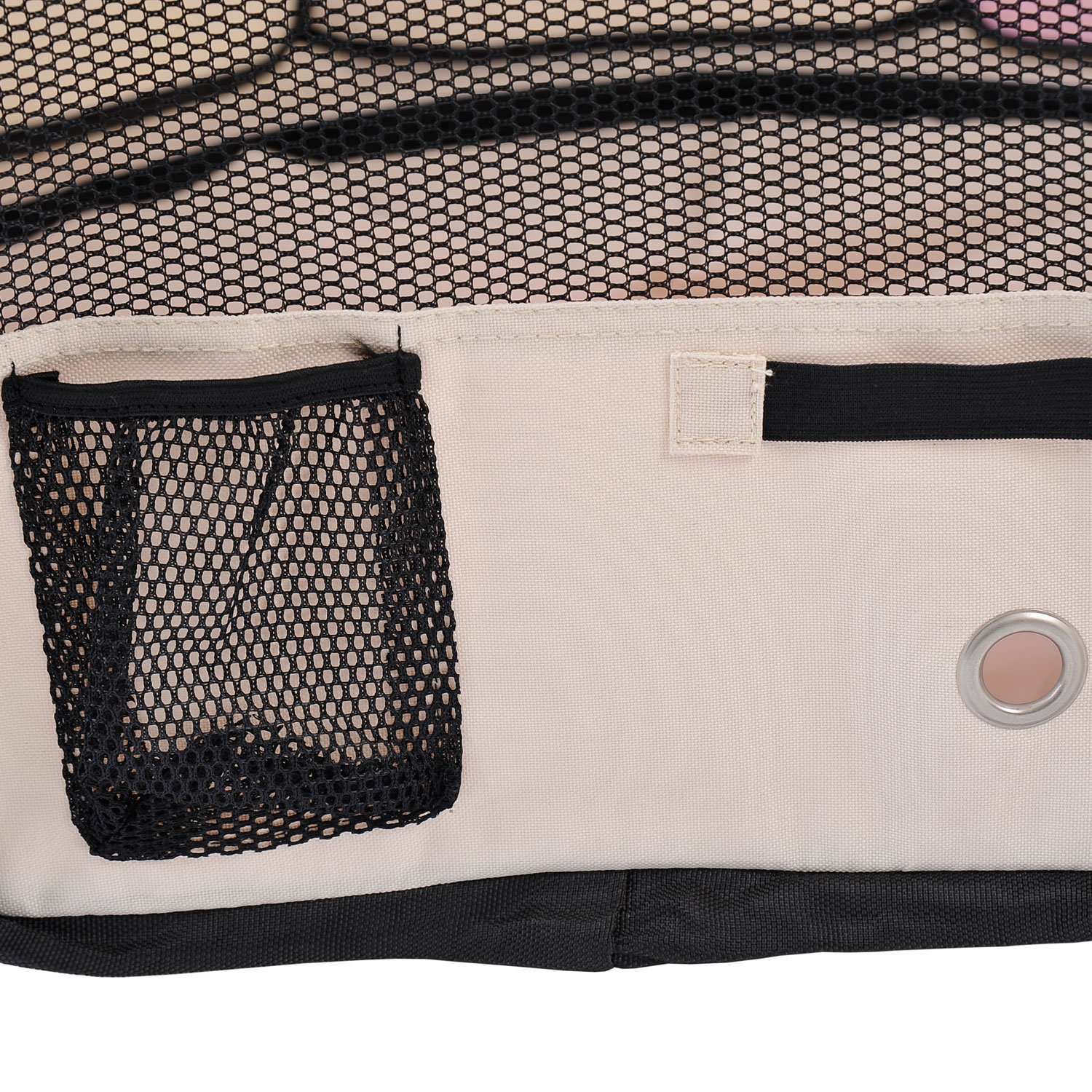 600D Oxford Soft Fabric Kennel, Portable Lightweight Cat Dog Playpen, Foldable Pet Puppy Rabbit Guinea Pig Pen Run Dia 90 x 41H cm Indoor & Outdoor Pink