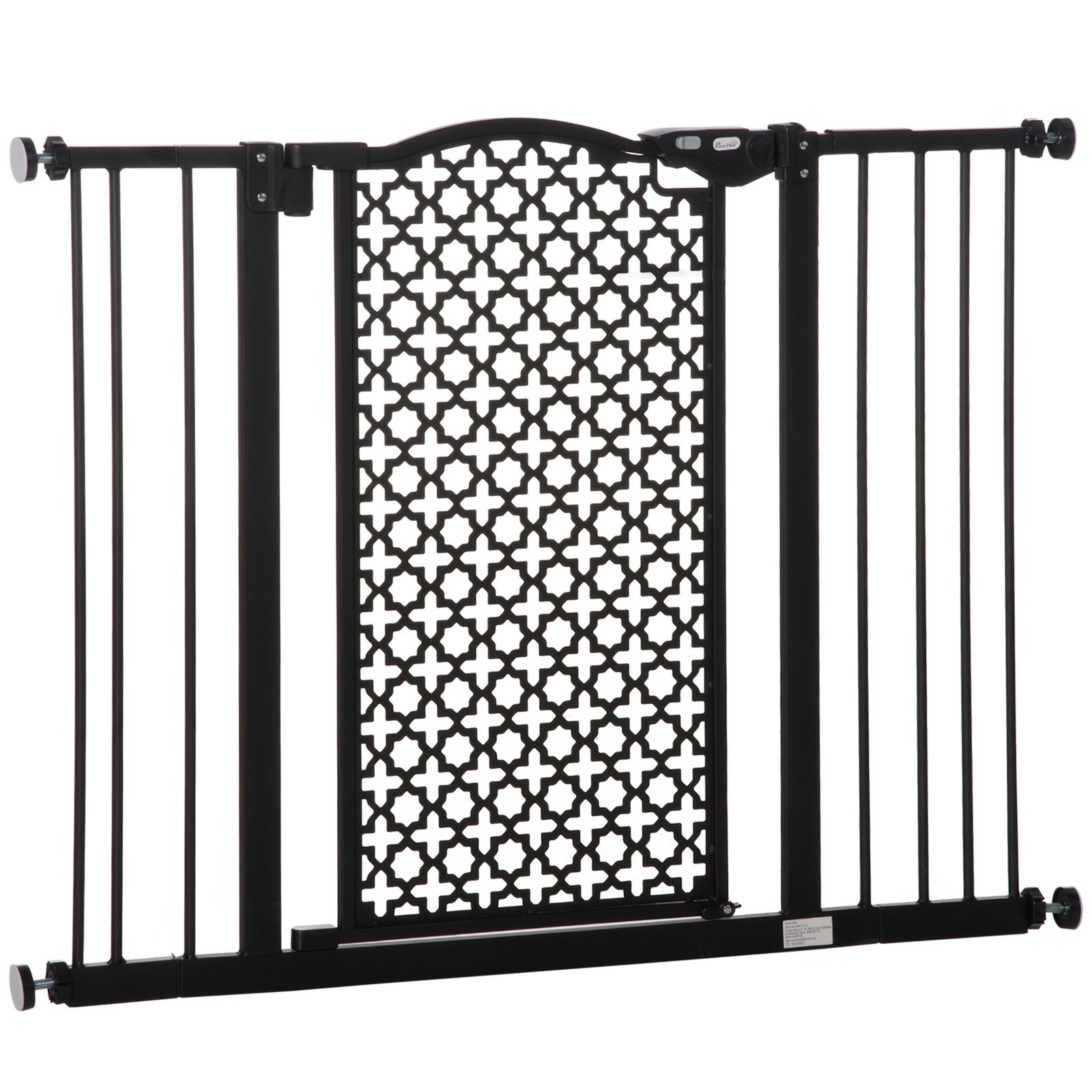 74-105cm Pet Safety Gate Stair Barrier, with Auto Close, Double Locking - Black