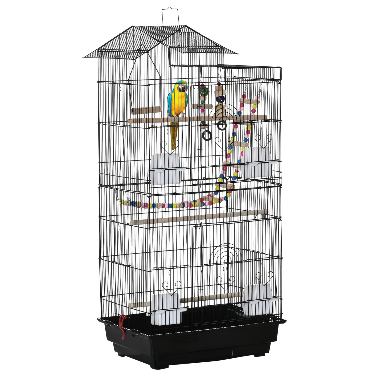 Bird Cage for Budgies, Finches, Canaries w/ Accessories, Toys, Tray