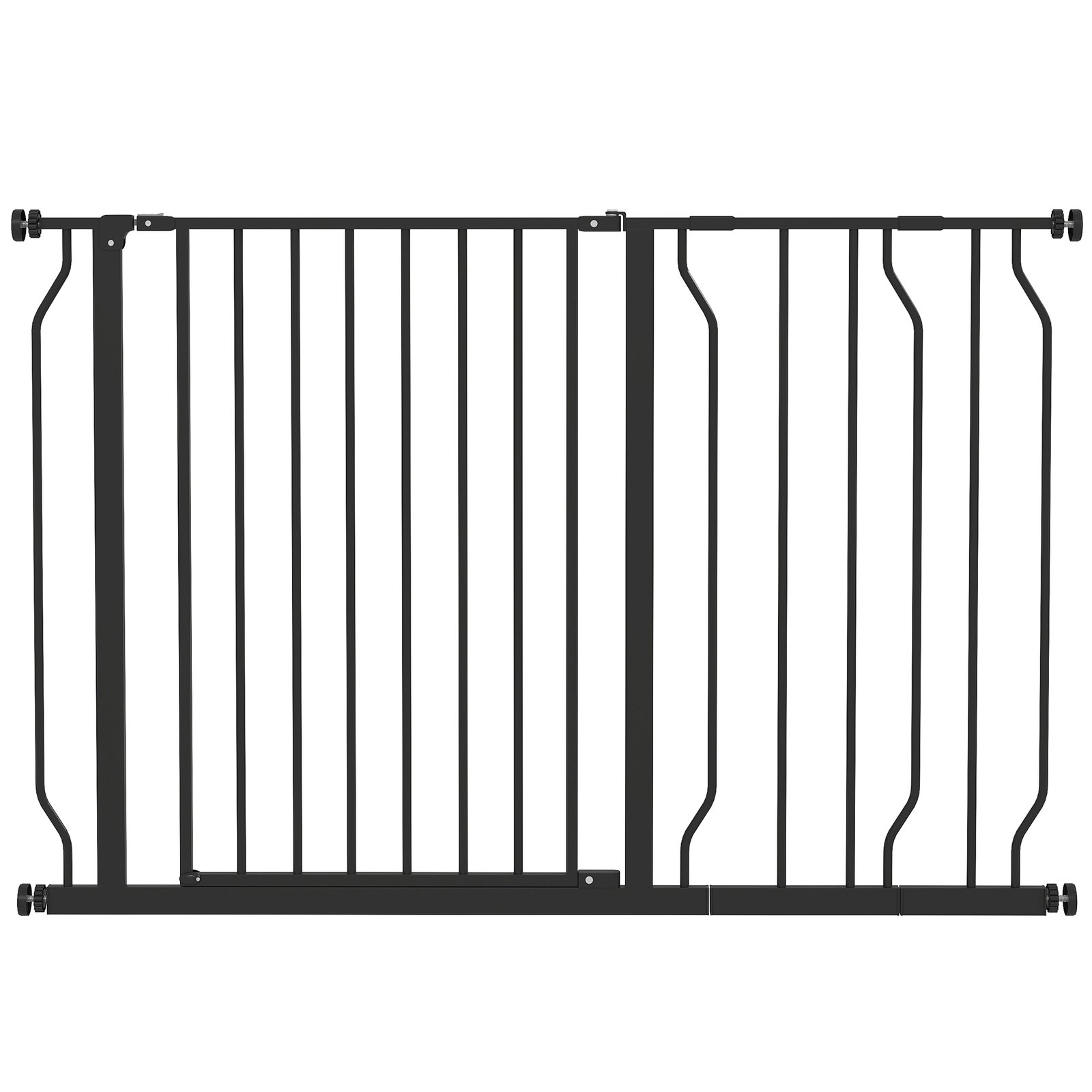 Wide Dog Safety Gate, with Door Pressure, for Doorways, Hallways, Staircases - Black