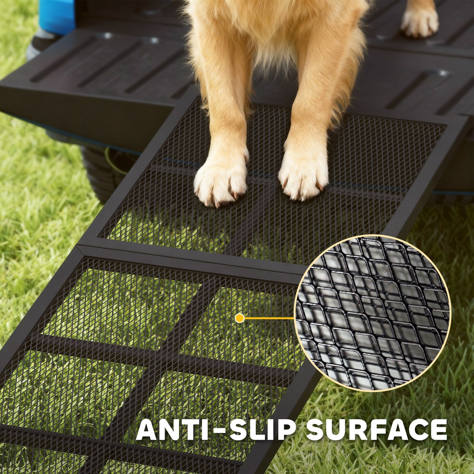 191 x 50cm Dog Ramp for Car, Extra Long Pet Stairs with Non-Slip Surface, for Large Dogs, Black
