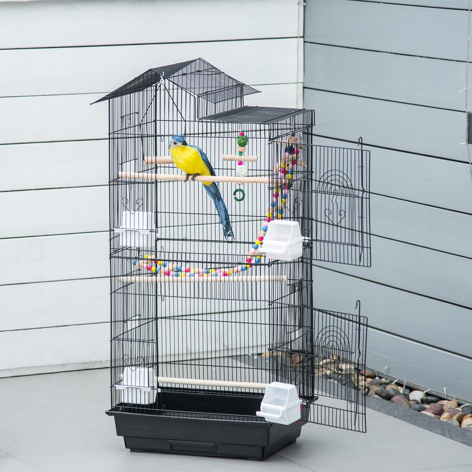 Bird Cage for Budgies, Finches, Canaries w/ Accessories, Toys, Tray - Image 9