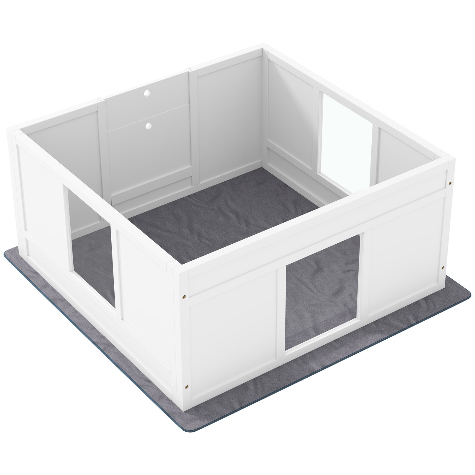 Whelping Box for Dogs with Whelping Pad, Adjustable Entrance, Non-slip Foot Pads, for Medium Dogs, 100 x 96cm