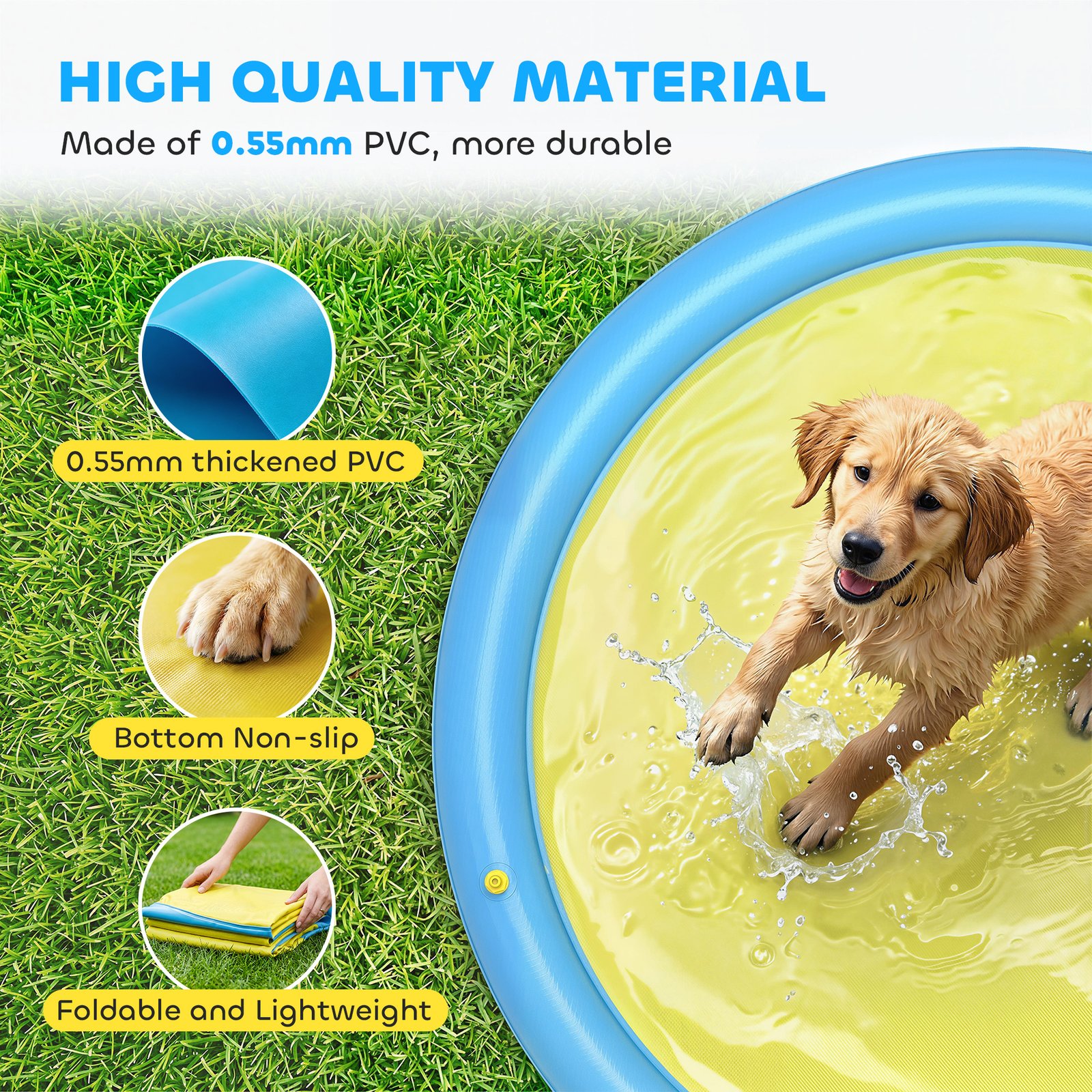 Dog Splash Pad for Pets Dog Bath Pool Water Game - Image 5