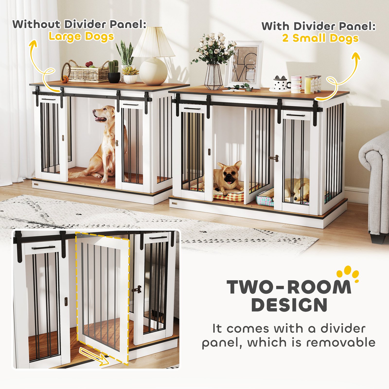 Dog Crate Furniture for Large Dogs, Double Dog Cage for Small Dogs - Image 5