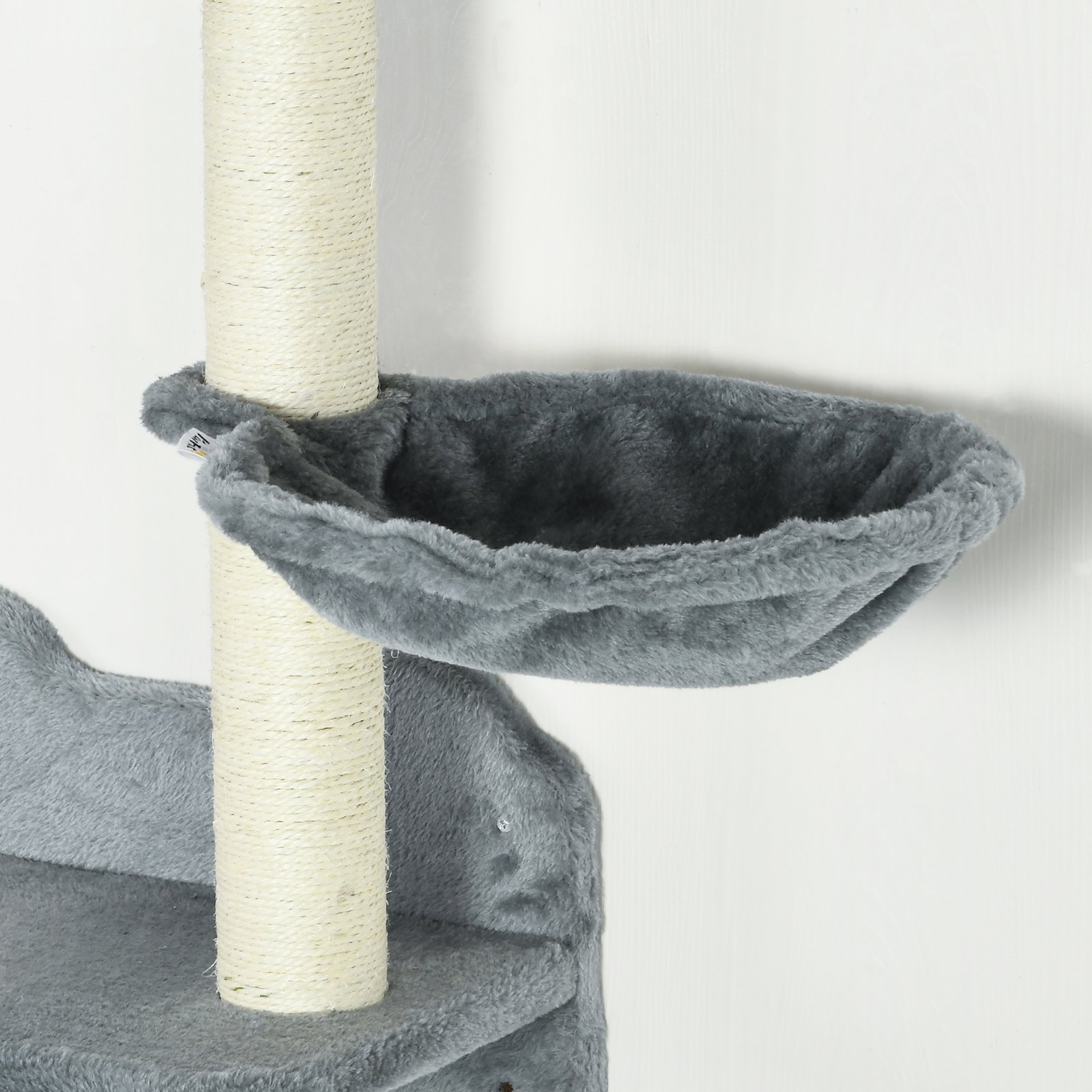 4 Piece Cat Shelf with Scratching Post, Wall-Mounted Cat Tree for Indoor Cat - Grey - Image 8