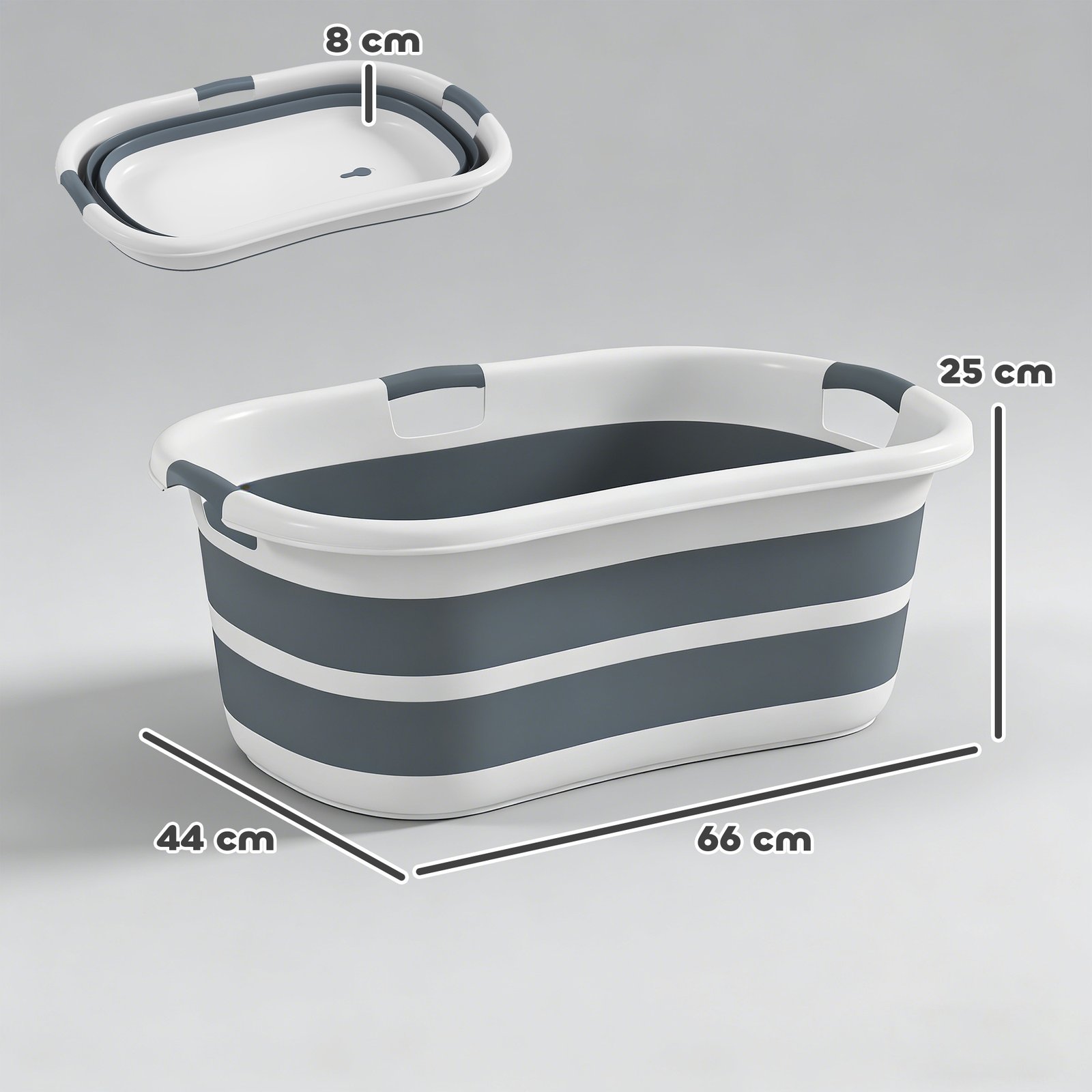 Dog Bath Tub, Portable Foldable Dog Bathtub with Drainage Hole, for Small Dogs Puppies Grey