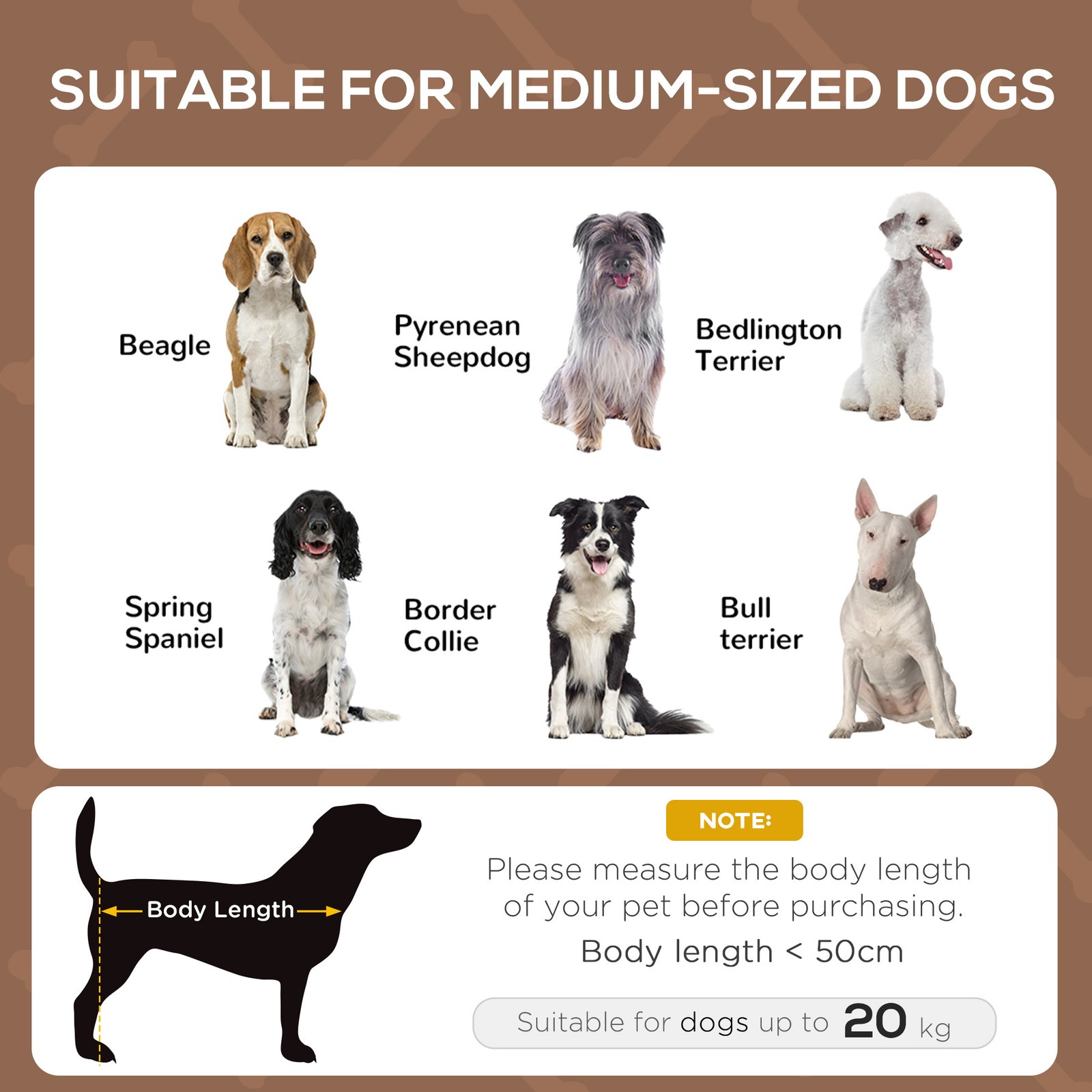 Outdoor Dog Bed with Removable Canopy, Portable Raised Dog Bed for Camping, Garden & Beach, Water-Resistant UV-Protection Mesh Pet Cot Sun Lounger, for Medium Pets, 76 x 61 x 73 cm, Brown - Image 4