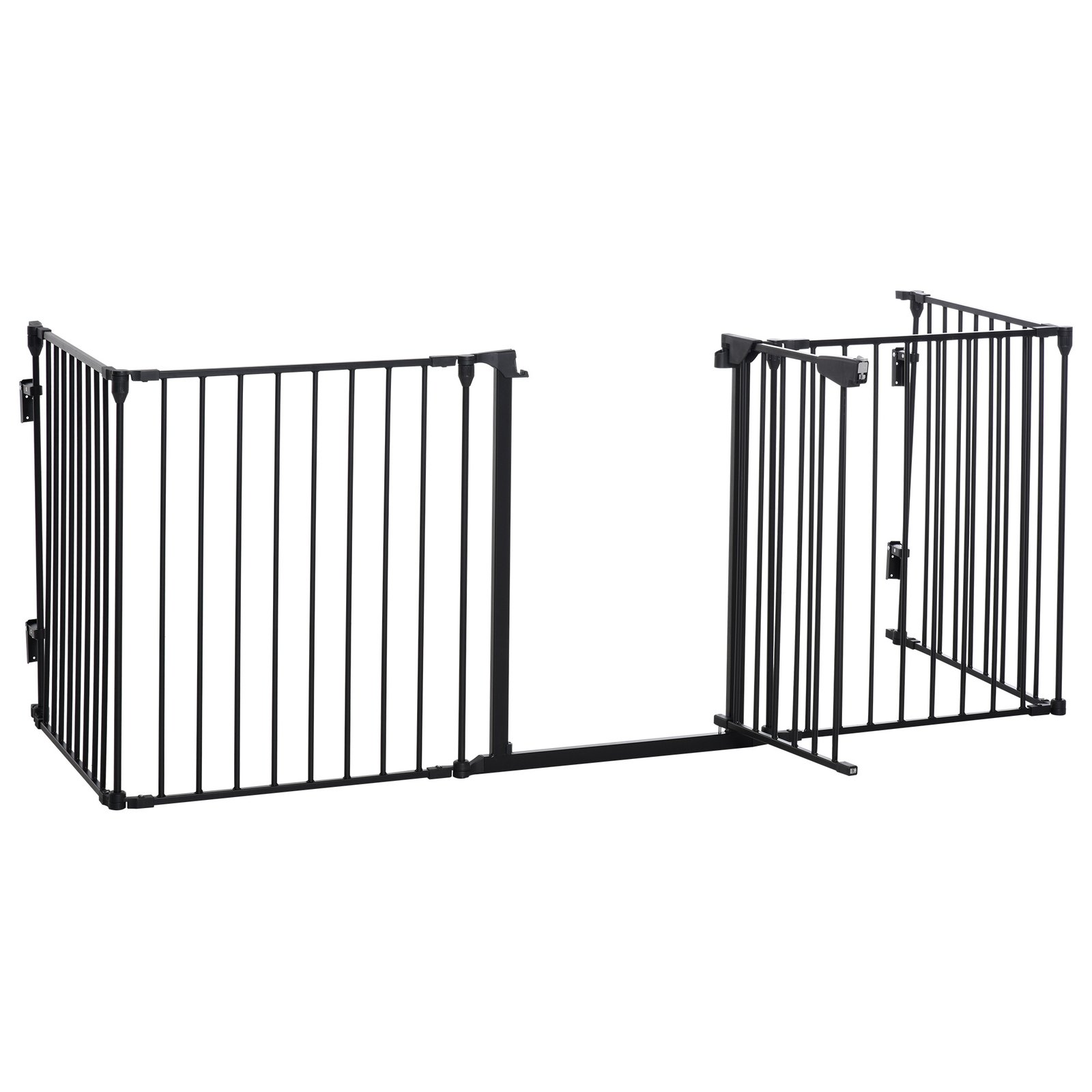 5 Panels Pet Playpen Metal Fence w/ Walk Through Door - Black