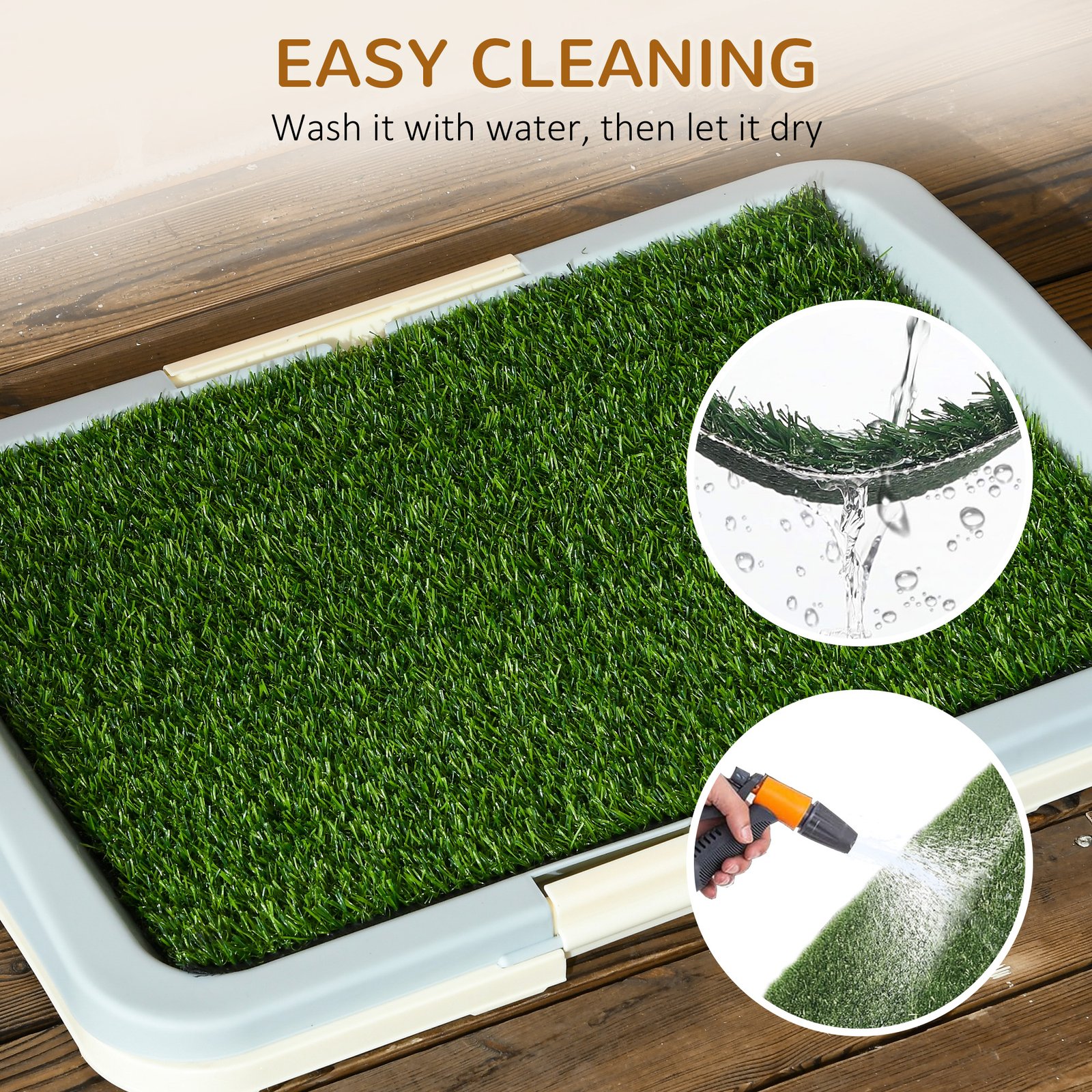 Puppy Training Pad, Indoor Portable Puppy Pad, with Artificial Grass, Grid, Panel, Tray, 63 x 48.5cm - Image 6