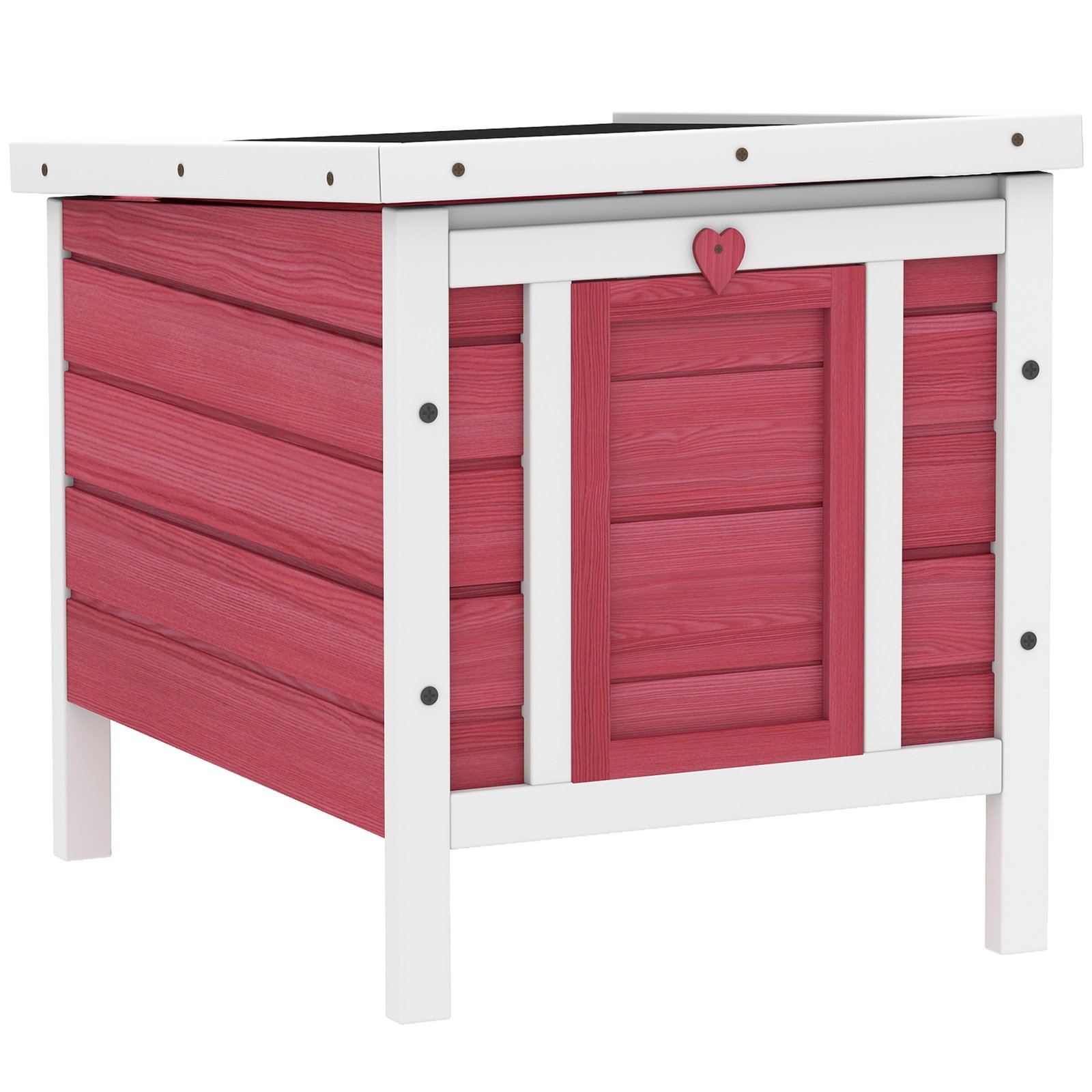 Wooden Rabbit Hutch 51 x 42 x 43 cm, Red
