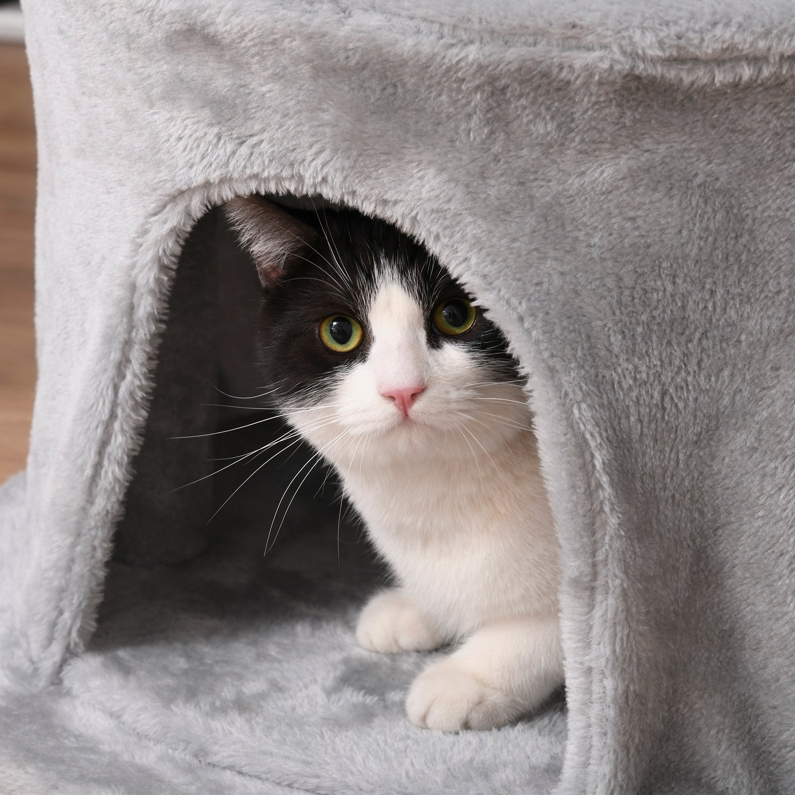 Cat Tree for Indoor Cats Kitten Tower Multi-level Activity Centre Pet Furniture with Scratching Post Condo Hanging Ropes Plush Perches Grey - Image 8