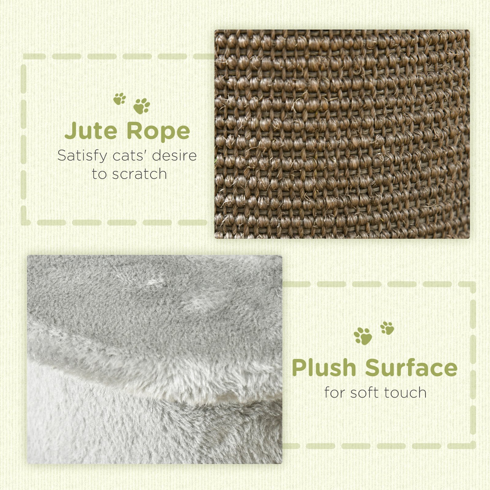58cm Cat Scratching Post, with Covered Plush, Play Balls, for Corner Walls - Grey - Image 6
