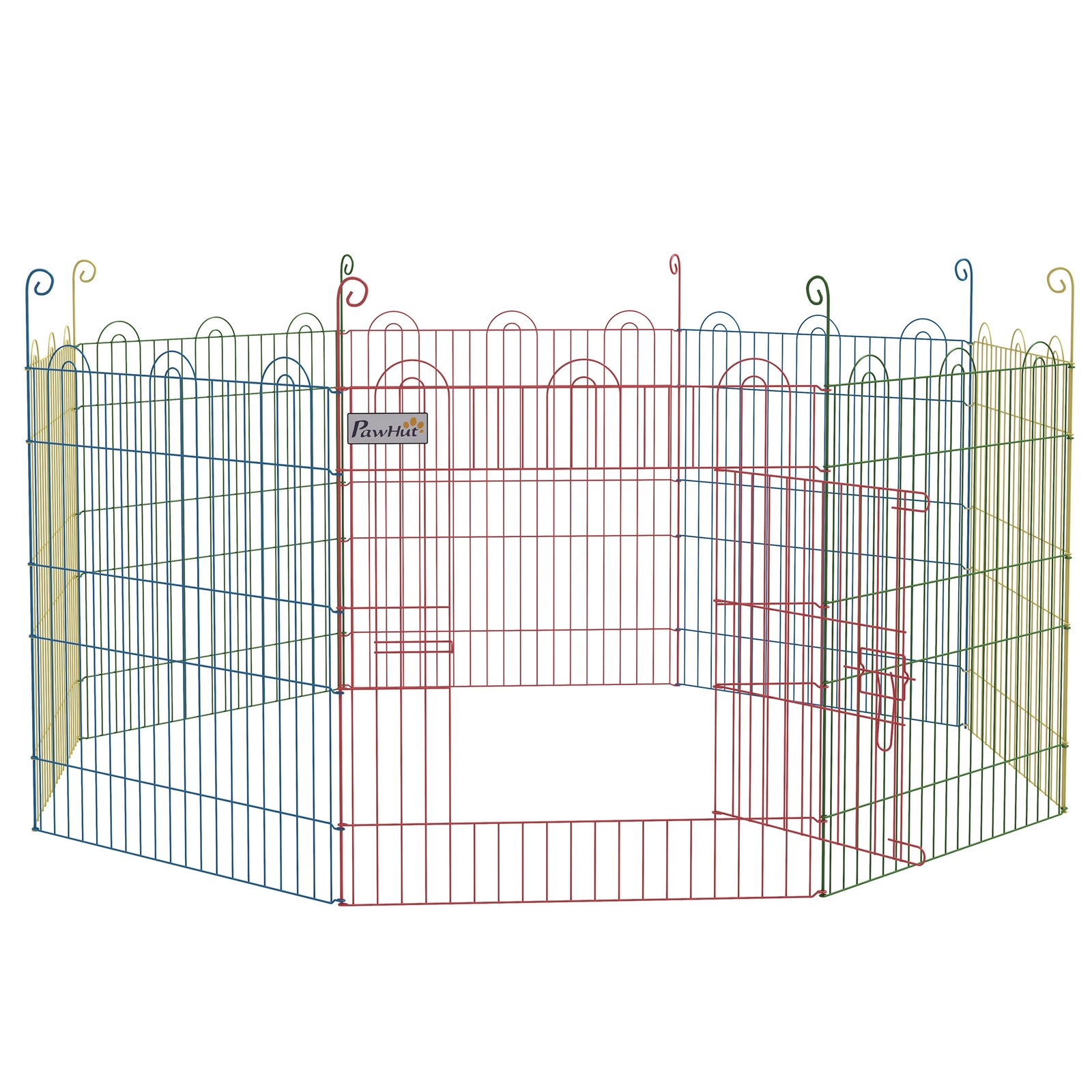 Pet Playpen Crate, with Eight Panels, Door, for Indoors and Outdoors, 60H x Φ156cm