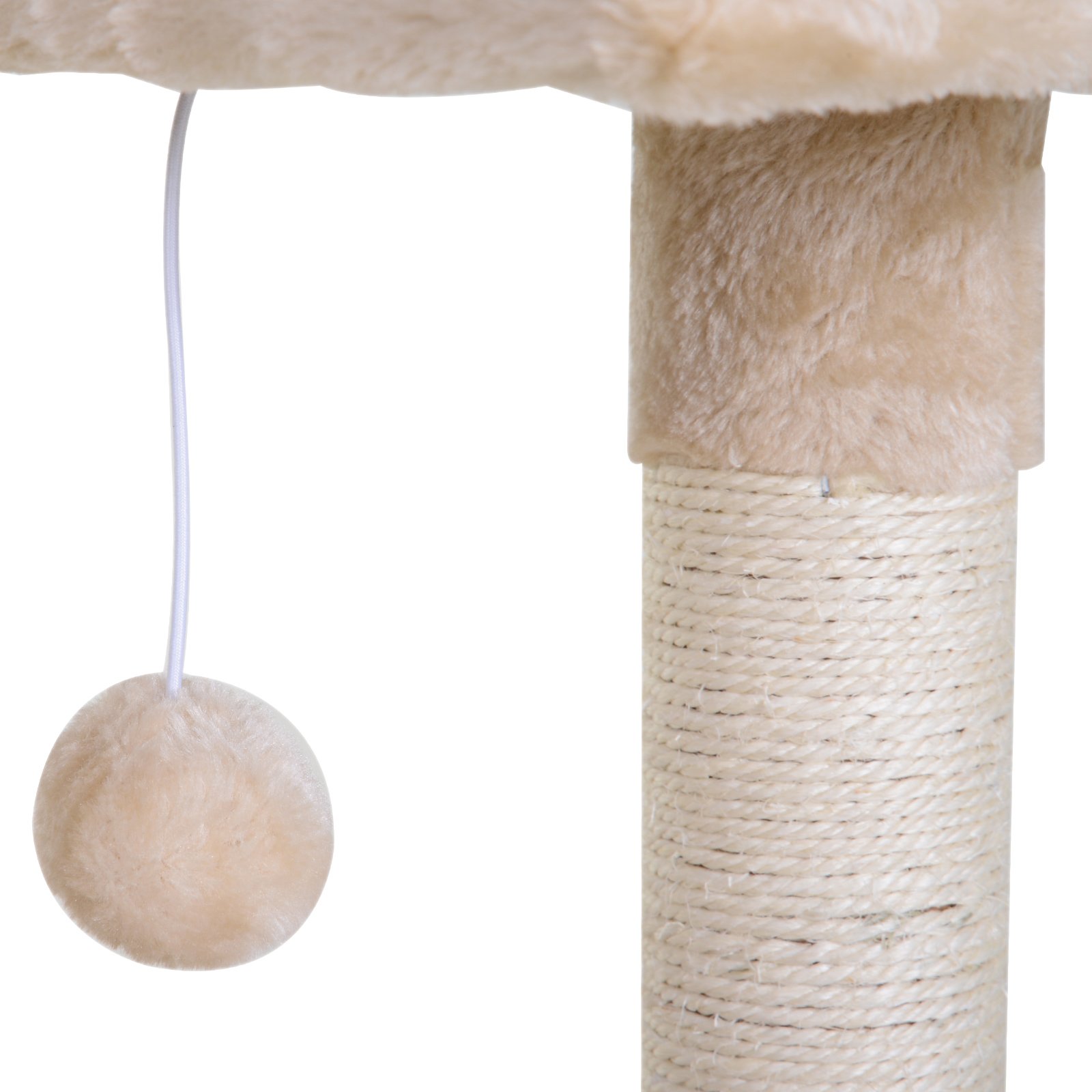 Cat Scratch Post with Bed Cat Tree for Indoor Cats Sisal Scratching Posts Hammock Kitty Activity Centre Beige - Image 7