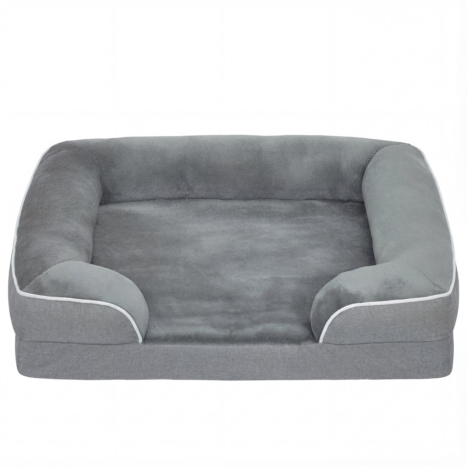 Dog Sofa Bed, Washable Pet Bed with Removable Cover and Non-Slip Bottom for Cats and Small Dogs, Grey
