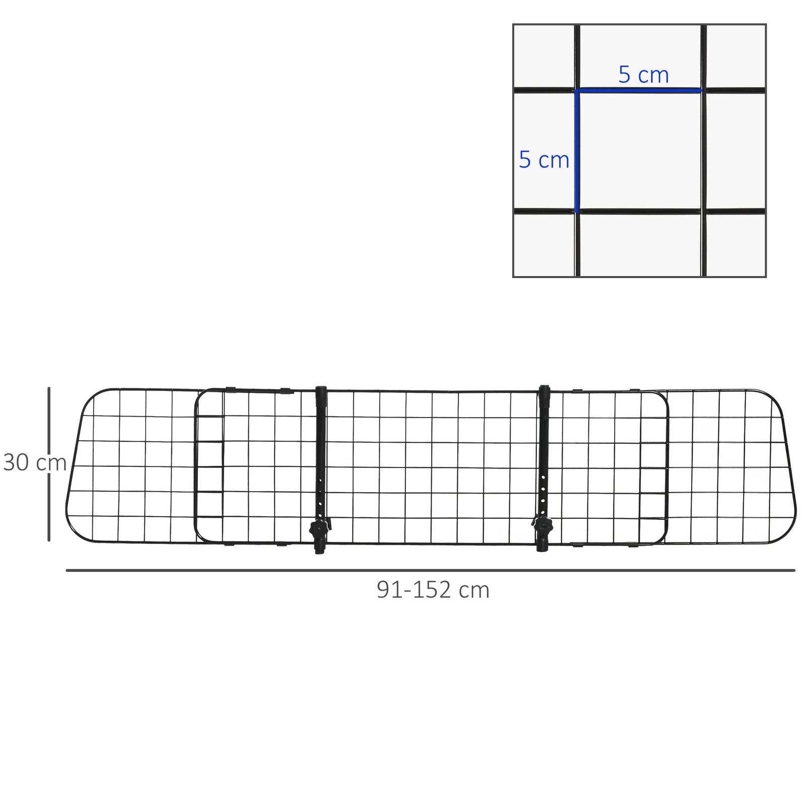 Heavy Duty Pet Dog Car Barrier Black - Image 3