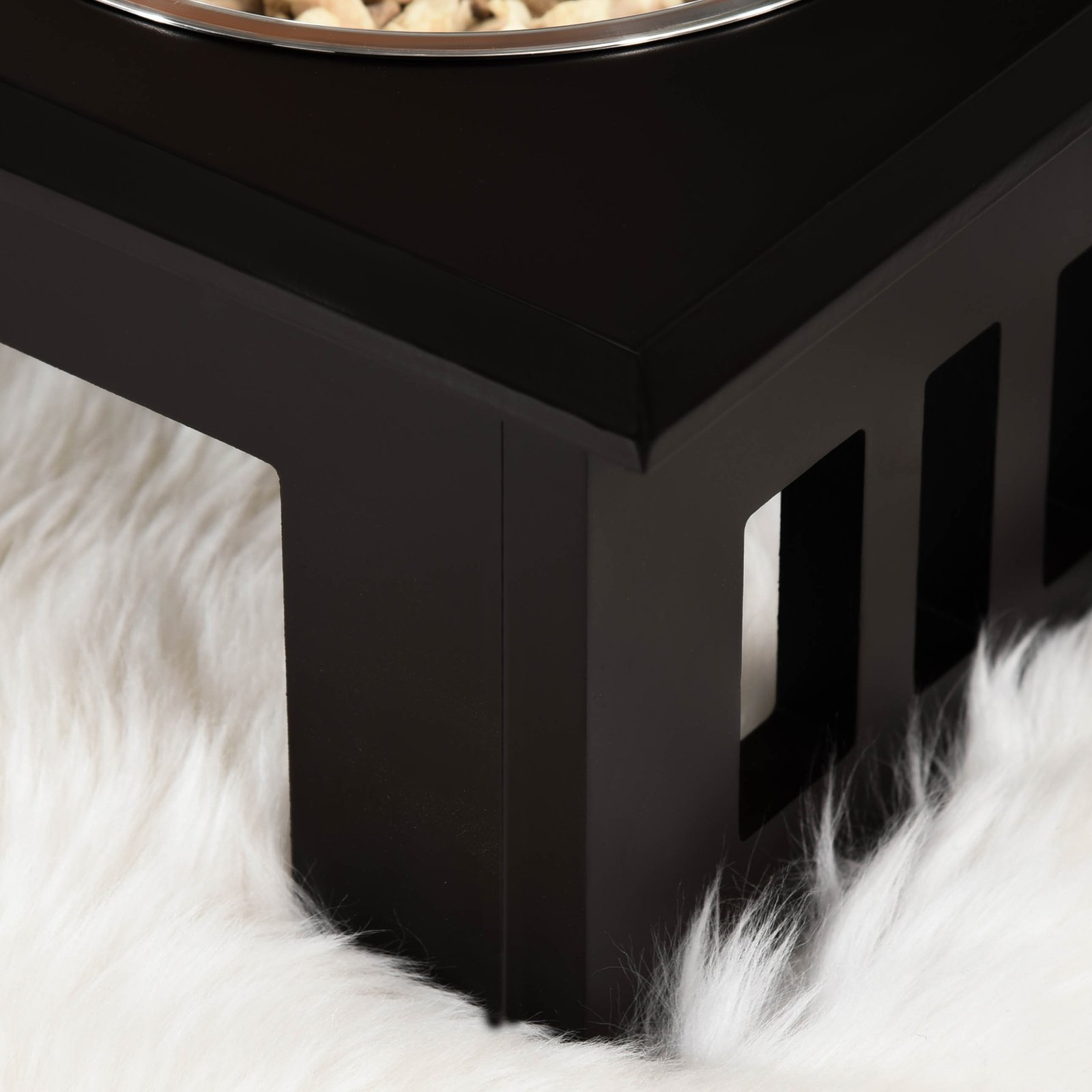 Raised Dog Feeding Bowls with Stand, Stainless Steel for Medium Dog, 58L x 31W x 25H cm - Brown - Image 7