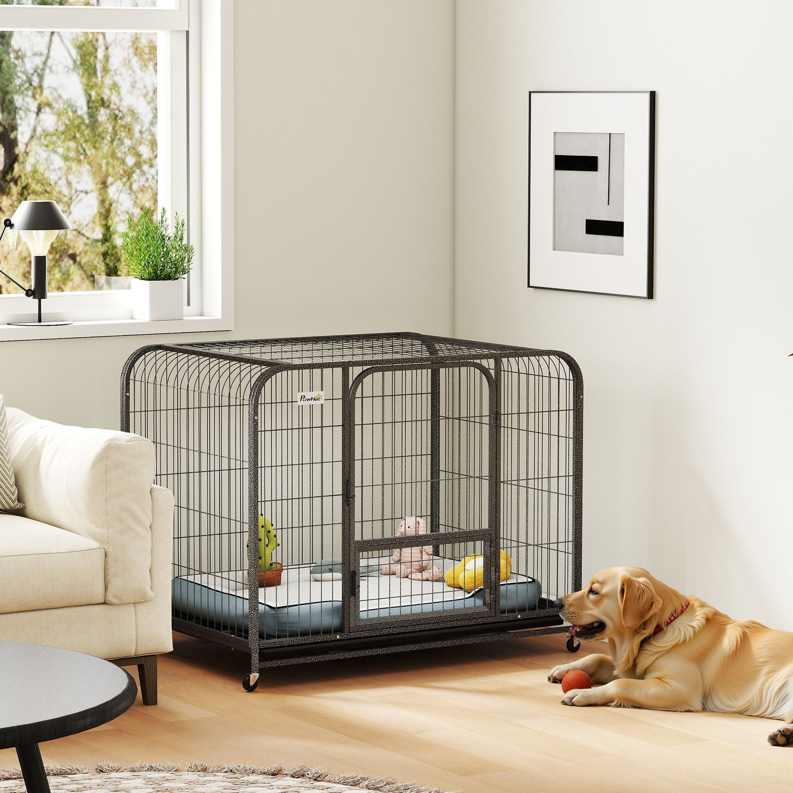 Heavy Duty Dog Crate,109 x 72 x 85 cm, Large Dog Cage for Small to Large Breeds - Image 9