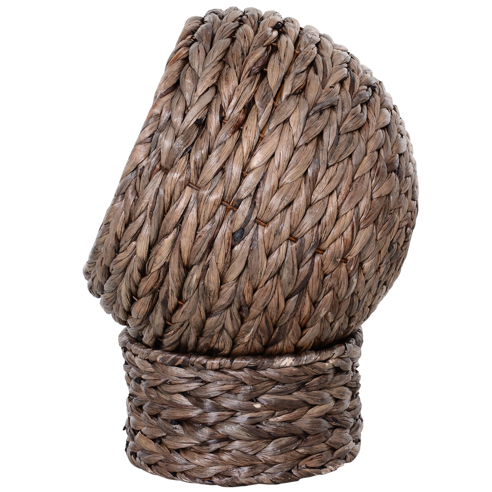 Wicker Cat Bed, Raised Rattan Cat Basket with Cylindrical Base, Soft Washable Cushion, 42 x 33 x 52cm - Brown - Image 8